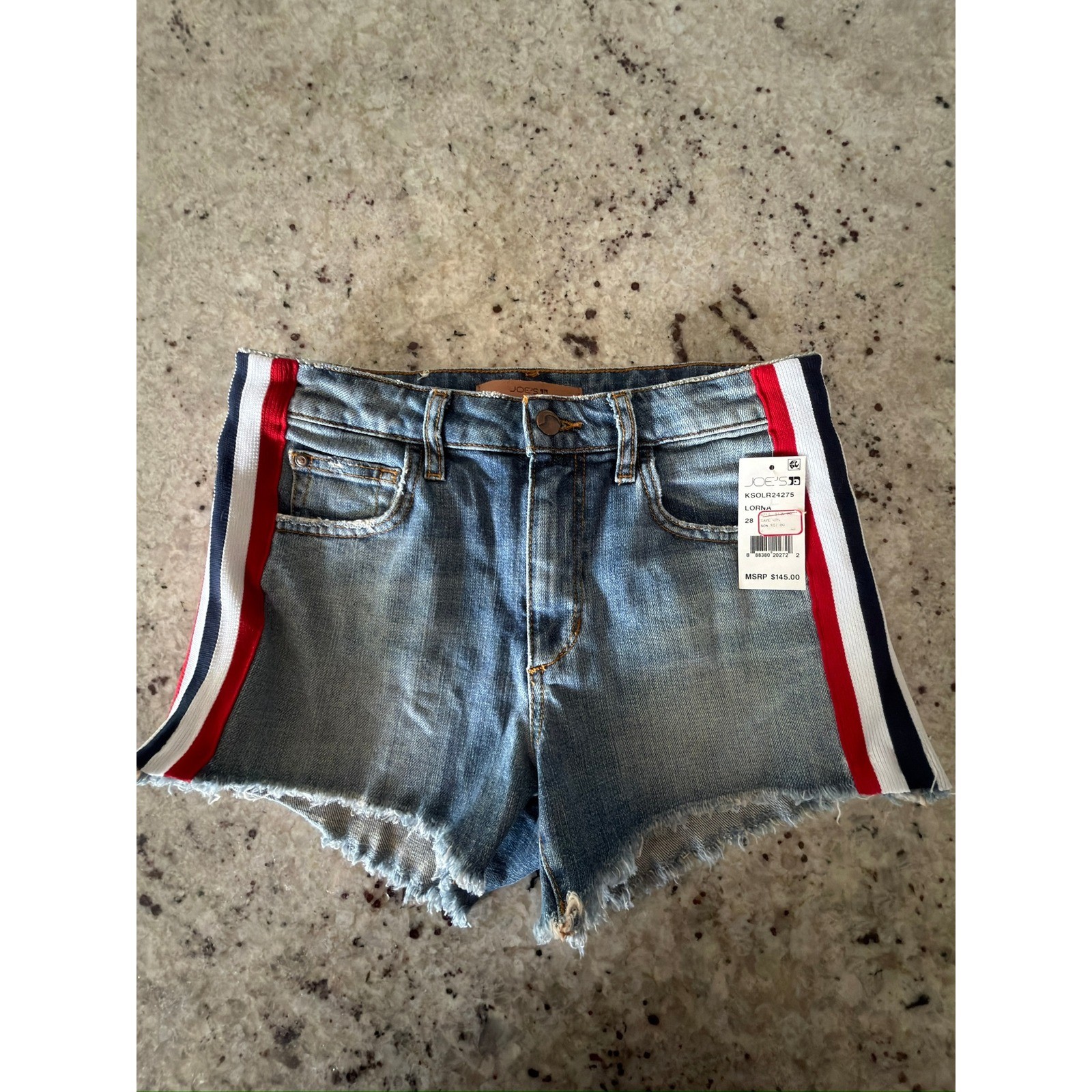 Joe’s Jeans Lorna Denim Shorts 28 NWT Collector’s Edition Stripe