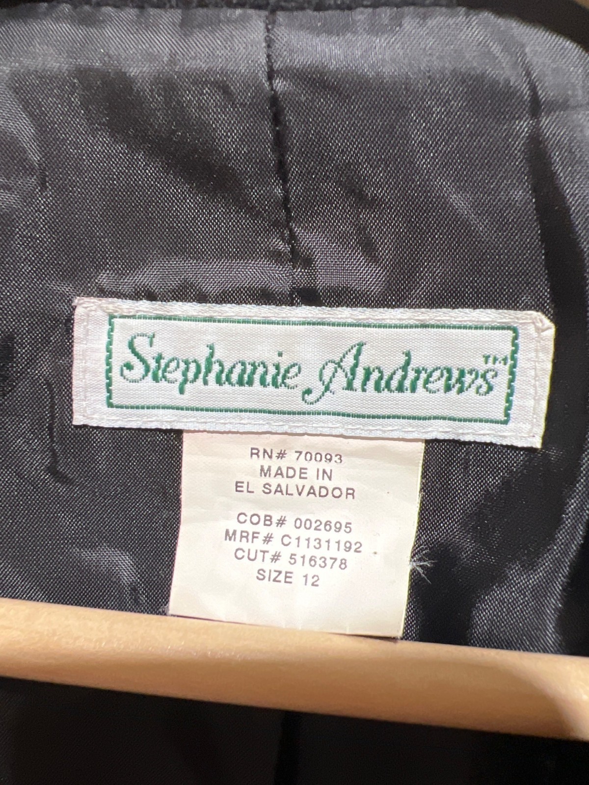Stephanie Andrews Vintage 80’s Black Double-Breasted Blazer With Gold Crest Butt