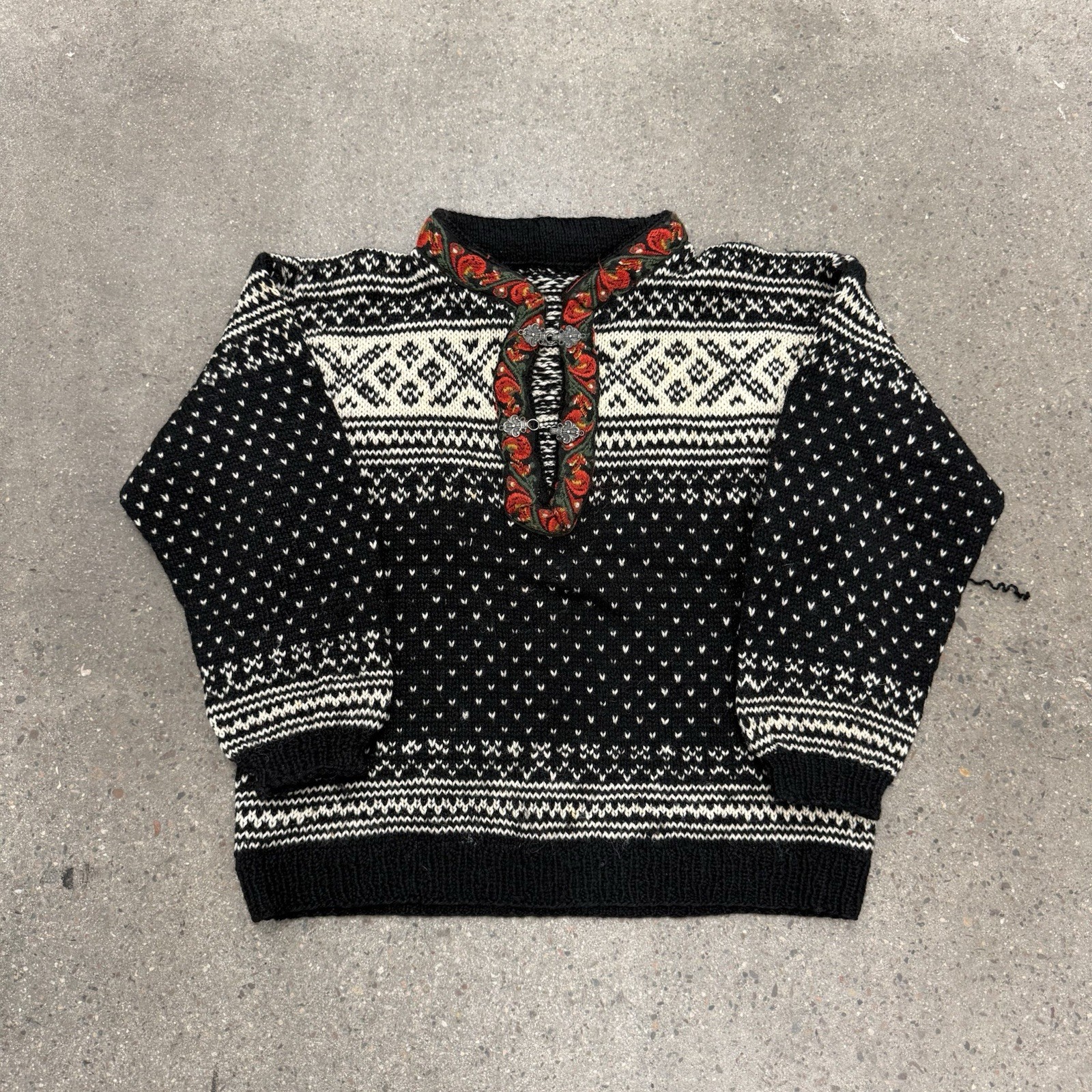 Handmade Norwegian Sweater Vintage Made In Norway Wool S/XS