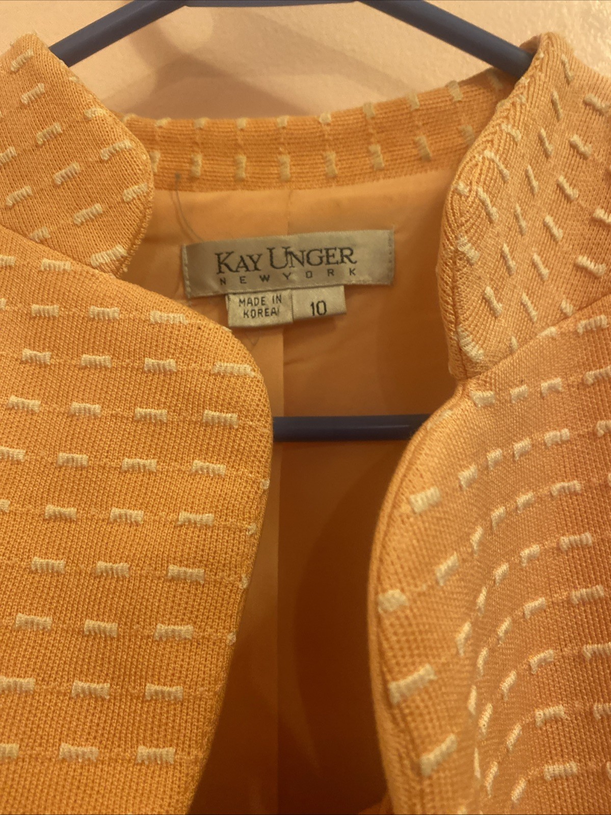 Vintage Kay Unger NY Skirt Suit Women Sz 12 100% Cotton