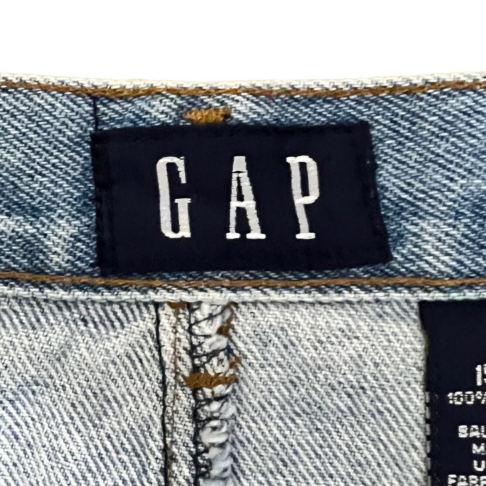 Vintage Gap Denim Knee Length Skirt Womens Juniors 15 16 Blue 32″ Waist USA Made
