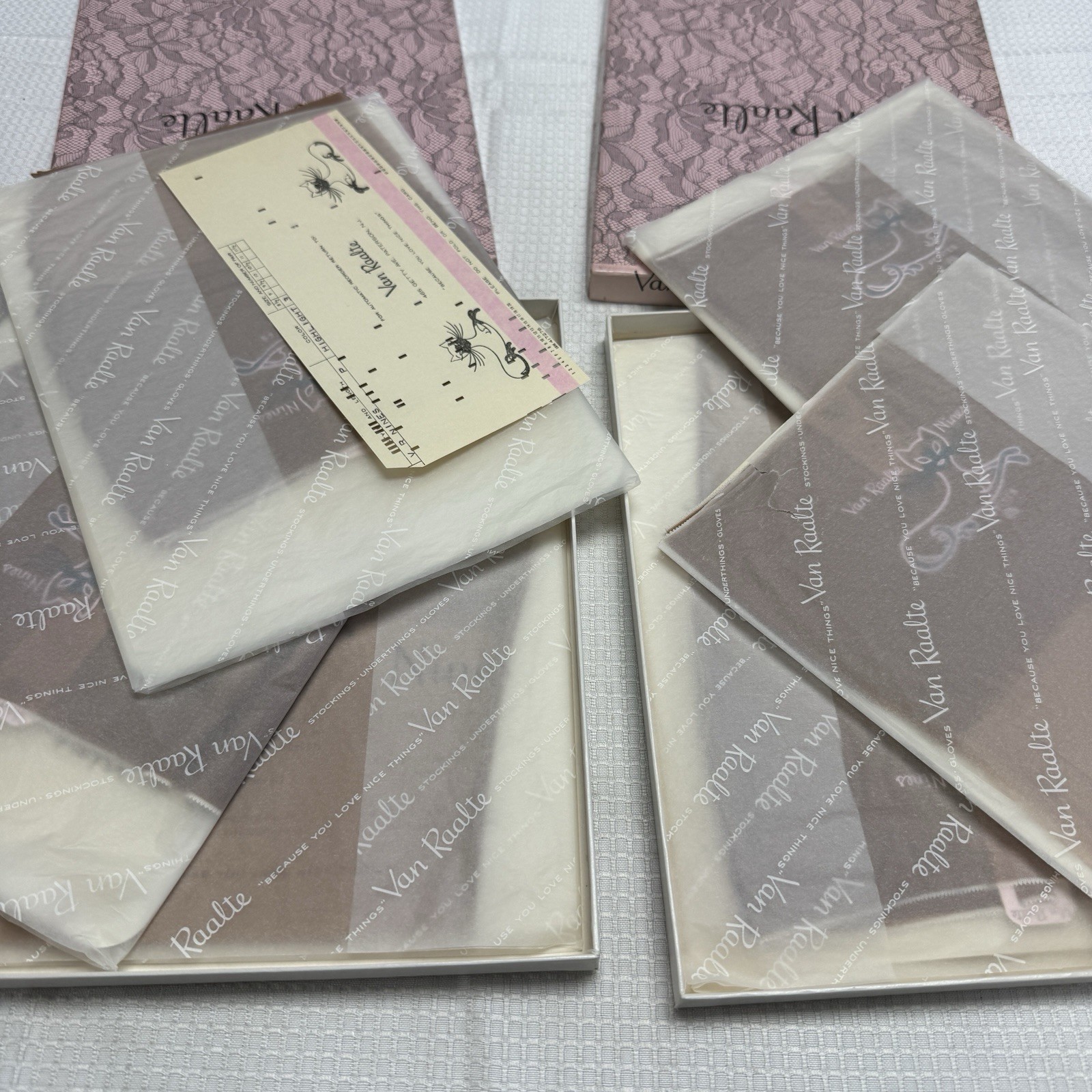 6 Vtg 50s Van Raalte Nines Highlight 8.5 P Nylon Stockings Seams New 2 Boxes