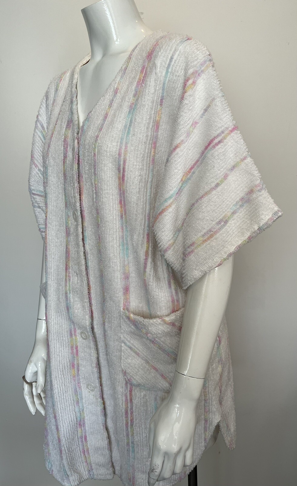 Vintage Terry Cloth Chenille Dress Beach Cover Up 60s Mod USA Made CrownTuft M