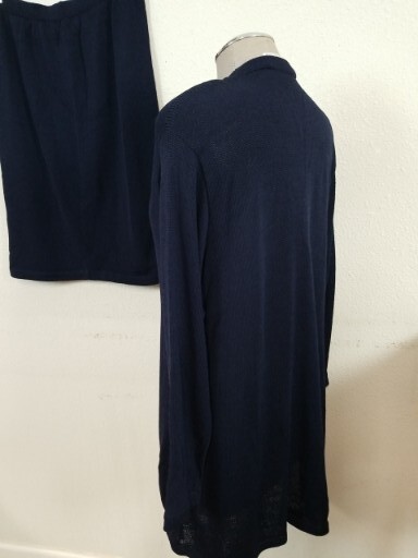 VTG John Patrick For Geoda Design Knit Skirt/ Top Navy Set