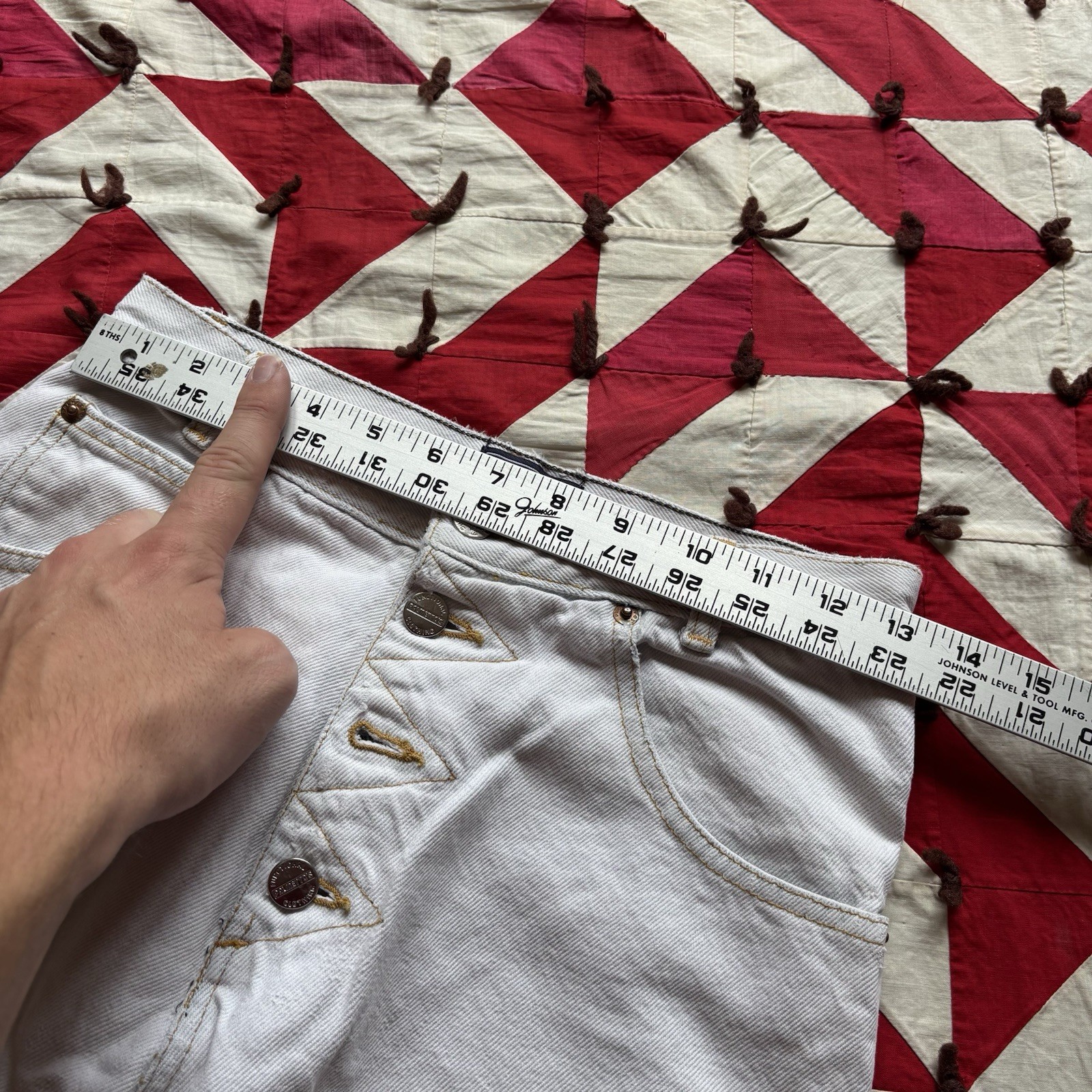 Vintage 1980s Taper Leg Bleached White Denim As Is Women’s