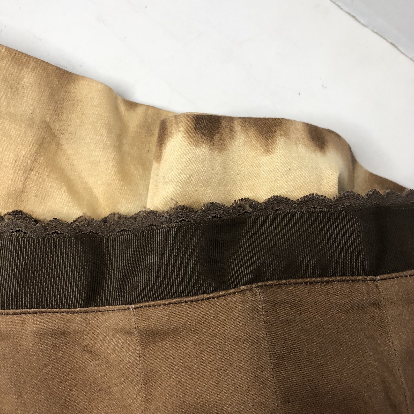 Ideology Vintage Women’s Skirt Size 12 Brown Tan Green Flair Pleated Tie Dye USA
