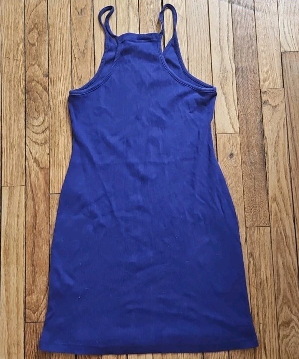 NEWPORT NEWS Y2k Purple Ribbed Tank sun summer spring Dress