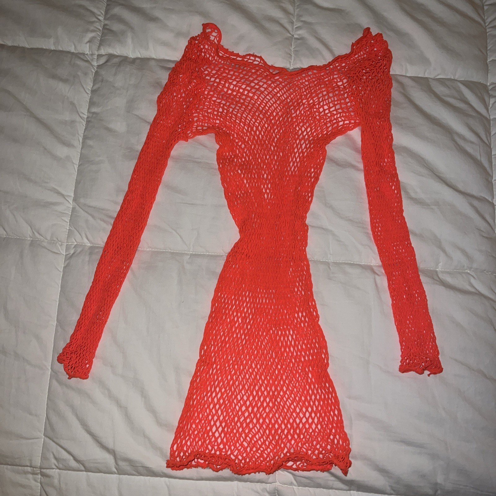 Cotton Fishnet Top dress Mesh Y2K Festival Rave Sheer rare Summer 70s club wear