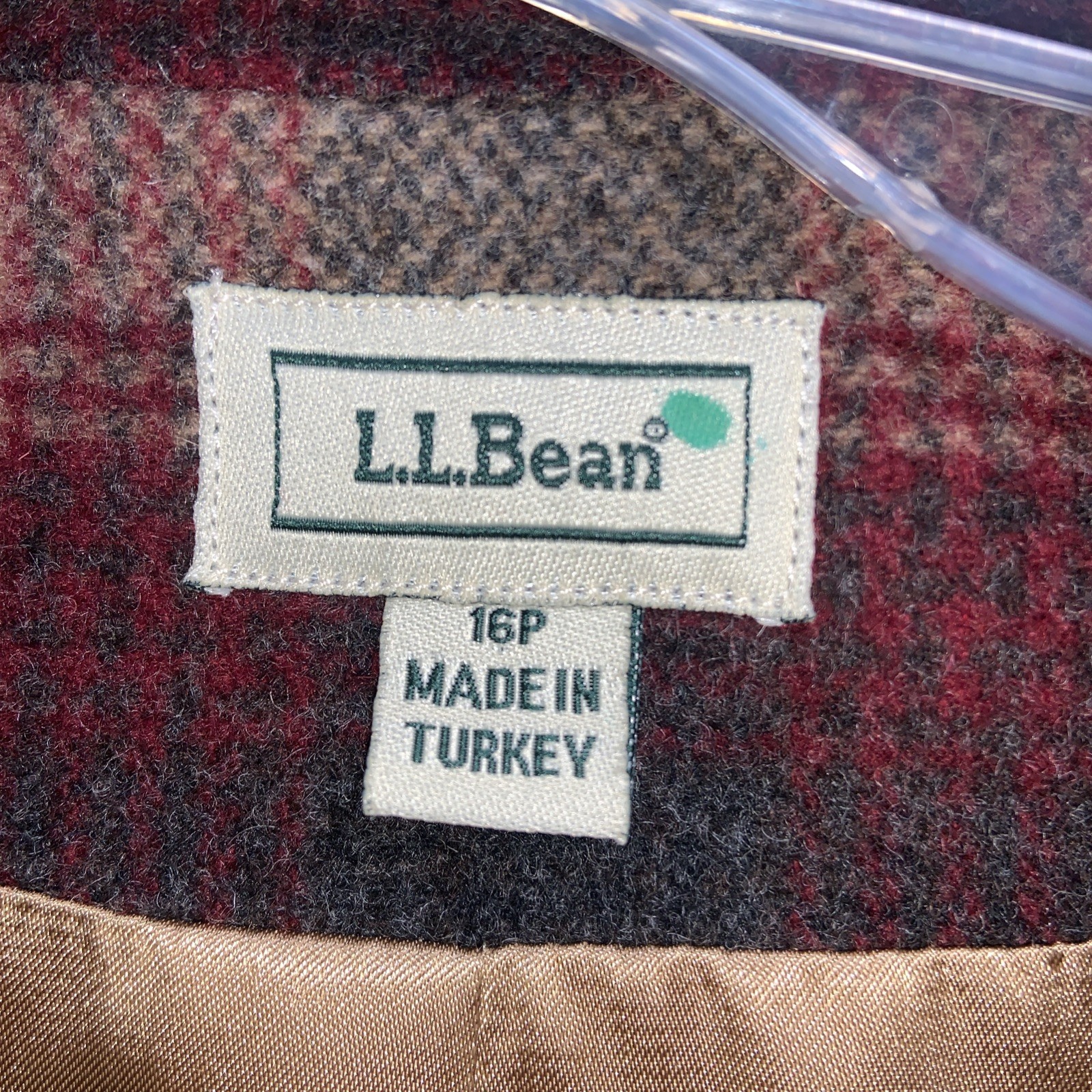 VTG L.L. Bean Women’s Plaid Wool Cashmere Blend Button Up Blazer Jacket – Sz 16p