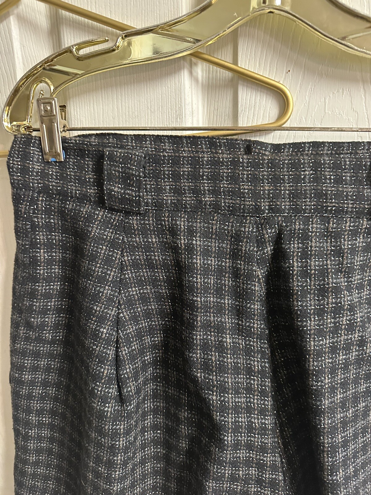 70s Wool Shorts Pants Plaid High Waisted Tailored VTG Academia Large 16 32×20