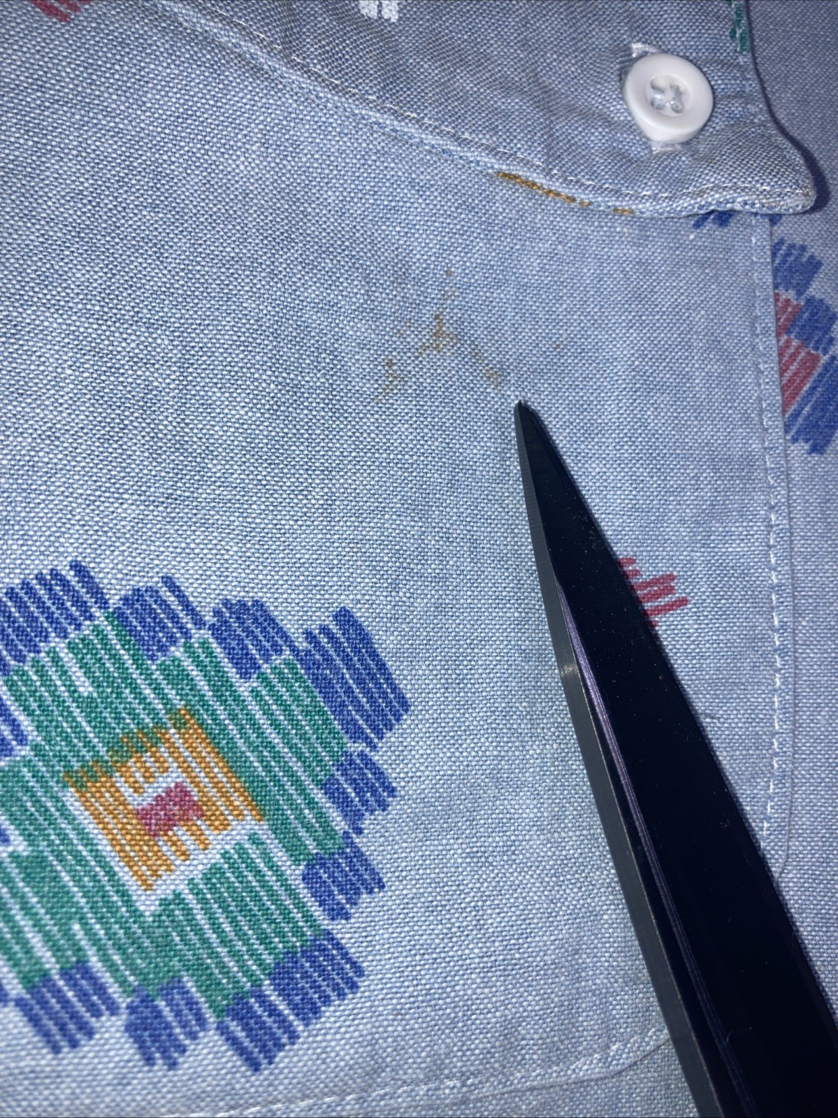 Vintage 90s Lady Diplomat Size 16 Blue Southwest Short Sleeve FAIR