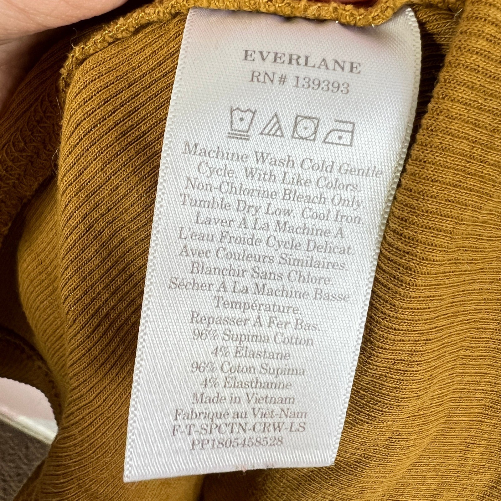 Everlane Ribbed Long Sleeve Top XS Classic Staple Cozy Cotton
