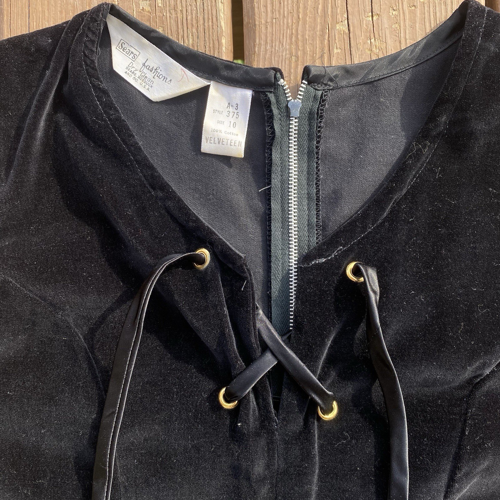 1970’s Black Velvet Wide Leg Sears Jumpsuit