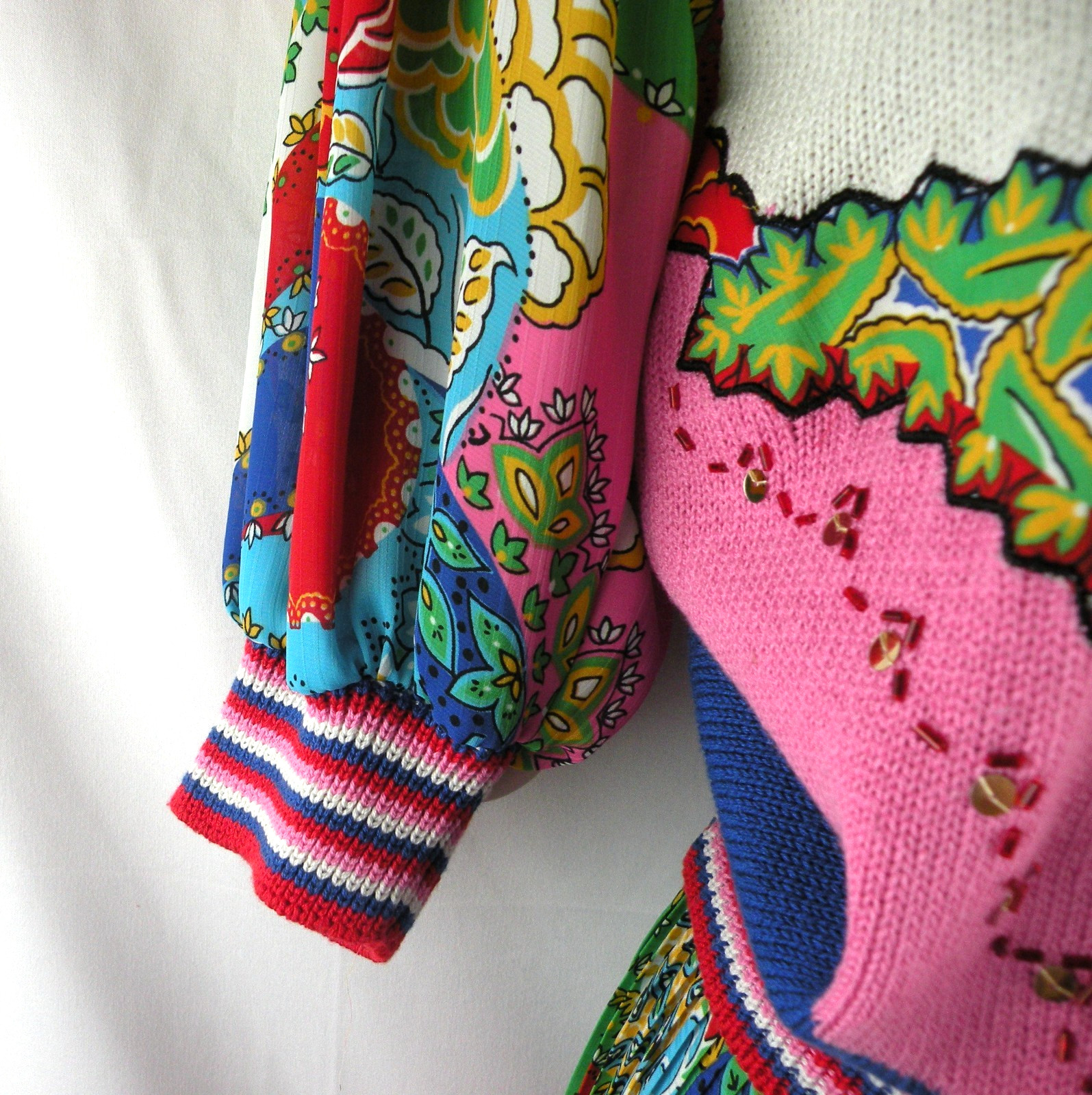 Vintage 80’s Diane Freis Georgette Skirt and Sweater Set Floral Small