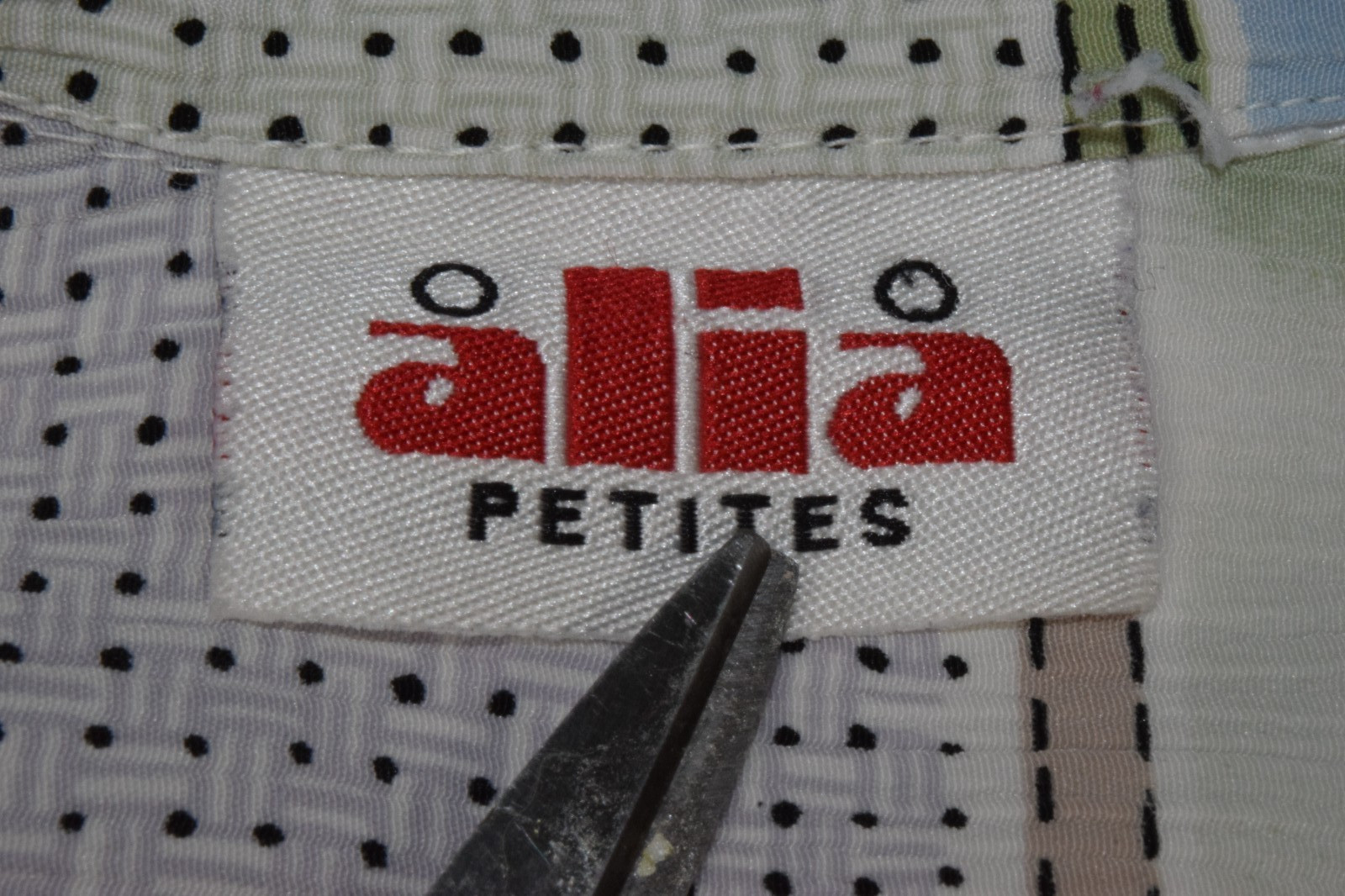 Vintage Alia Blouse Size M/L 80s Blue Green Patchwork Floral Button Front