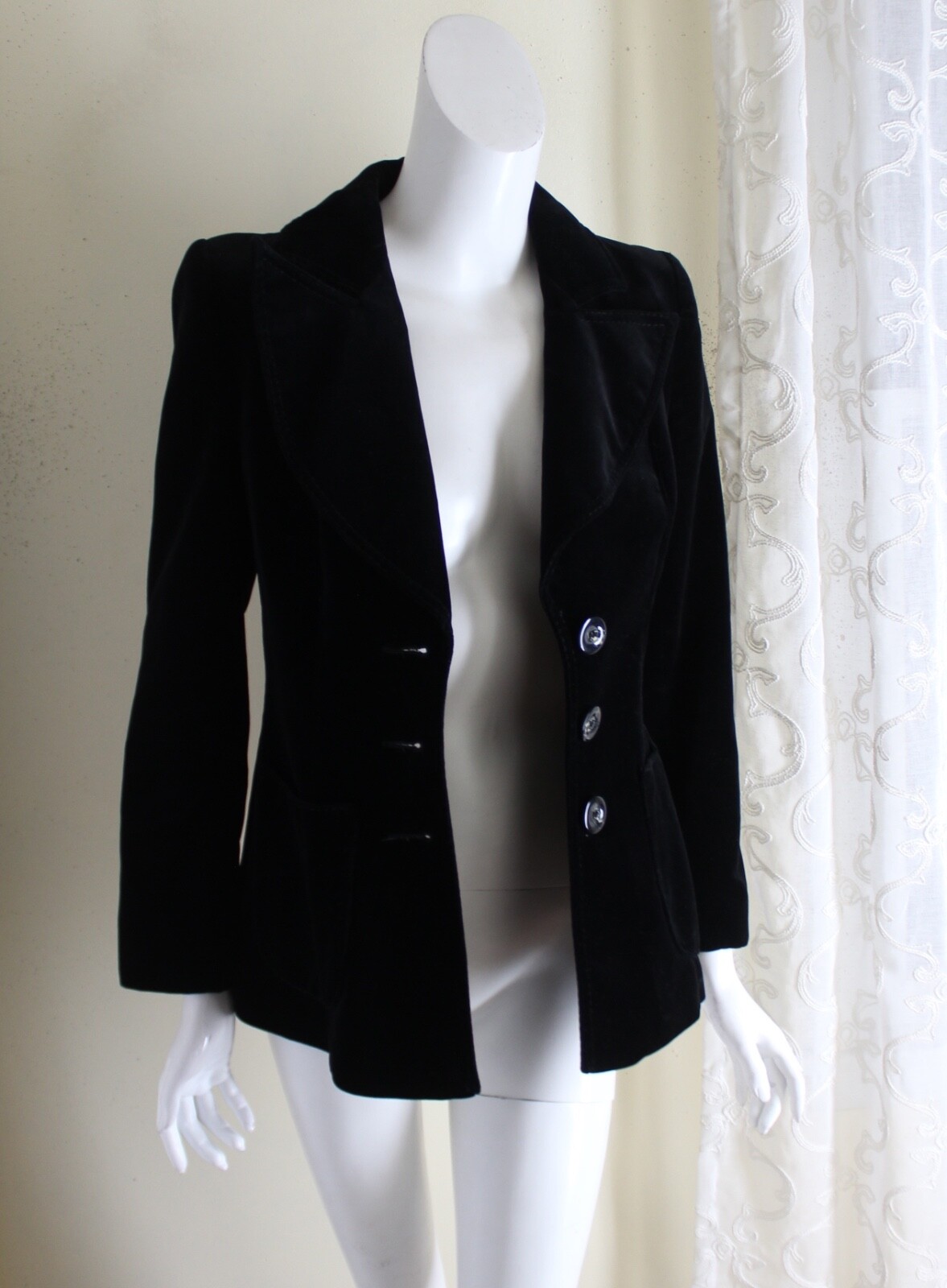 VTG Your Sixth Sense 38 4/6 German Austrian Tracht Velvet Romantic Jacket Blazer