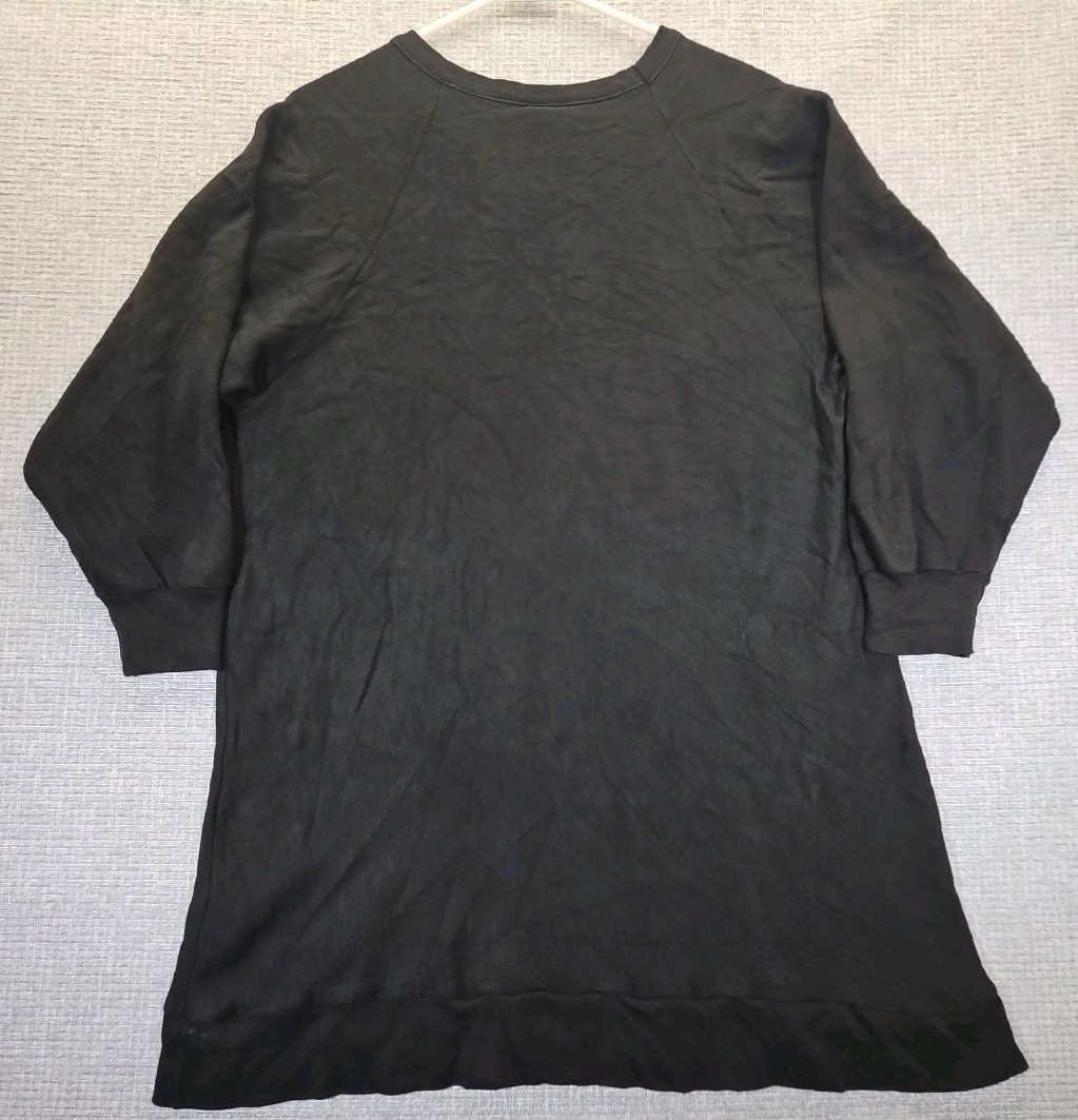 VTG 70s 80s Nancy Scott Pullover Puppy Dog Shirt Sz 44 Black 3/4 Sleeve USA Made