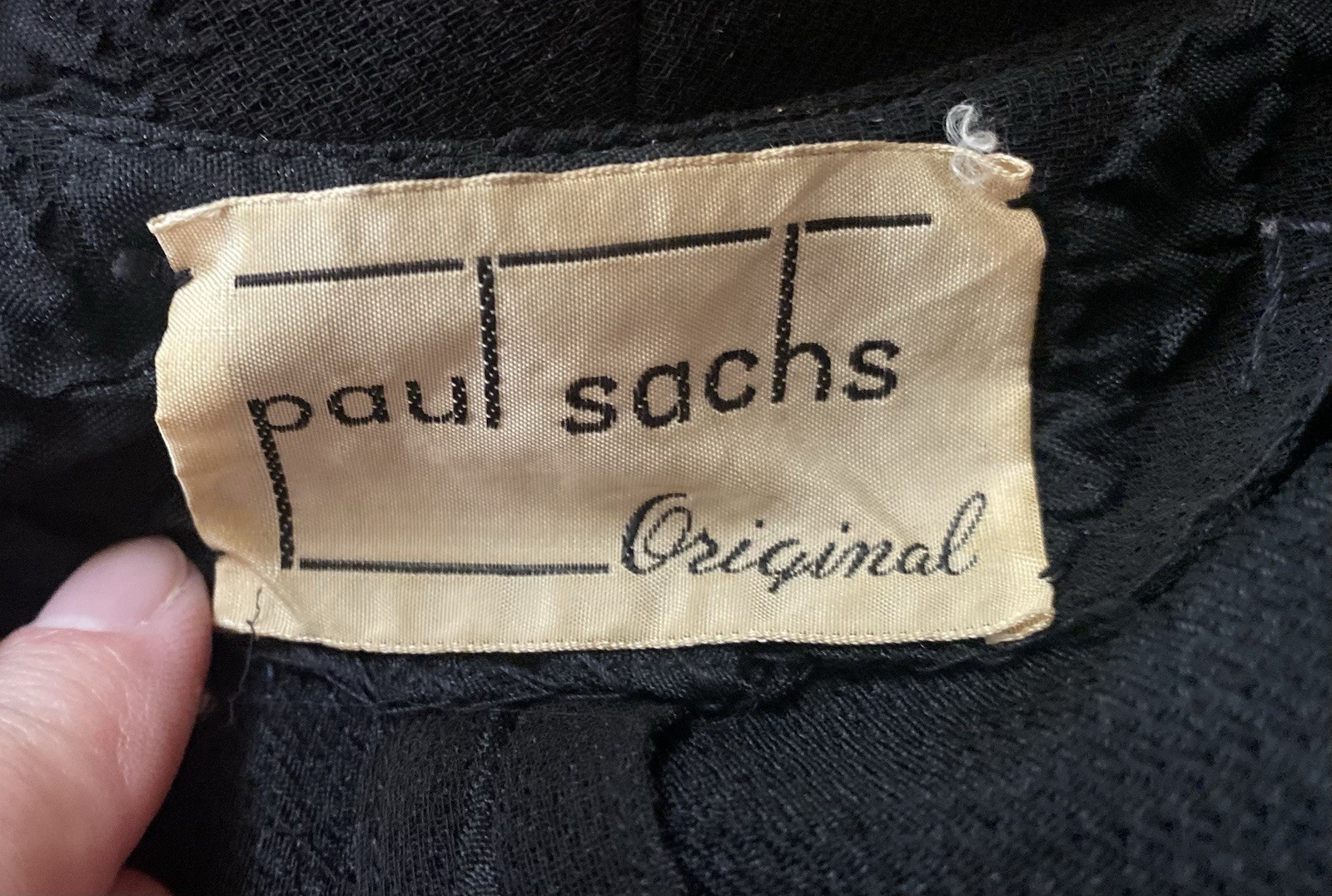 Vintage 1940’s Paul Sachs Original Fit & Flare Dress Black Lace 40” Chest