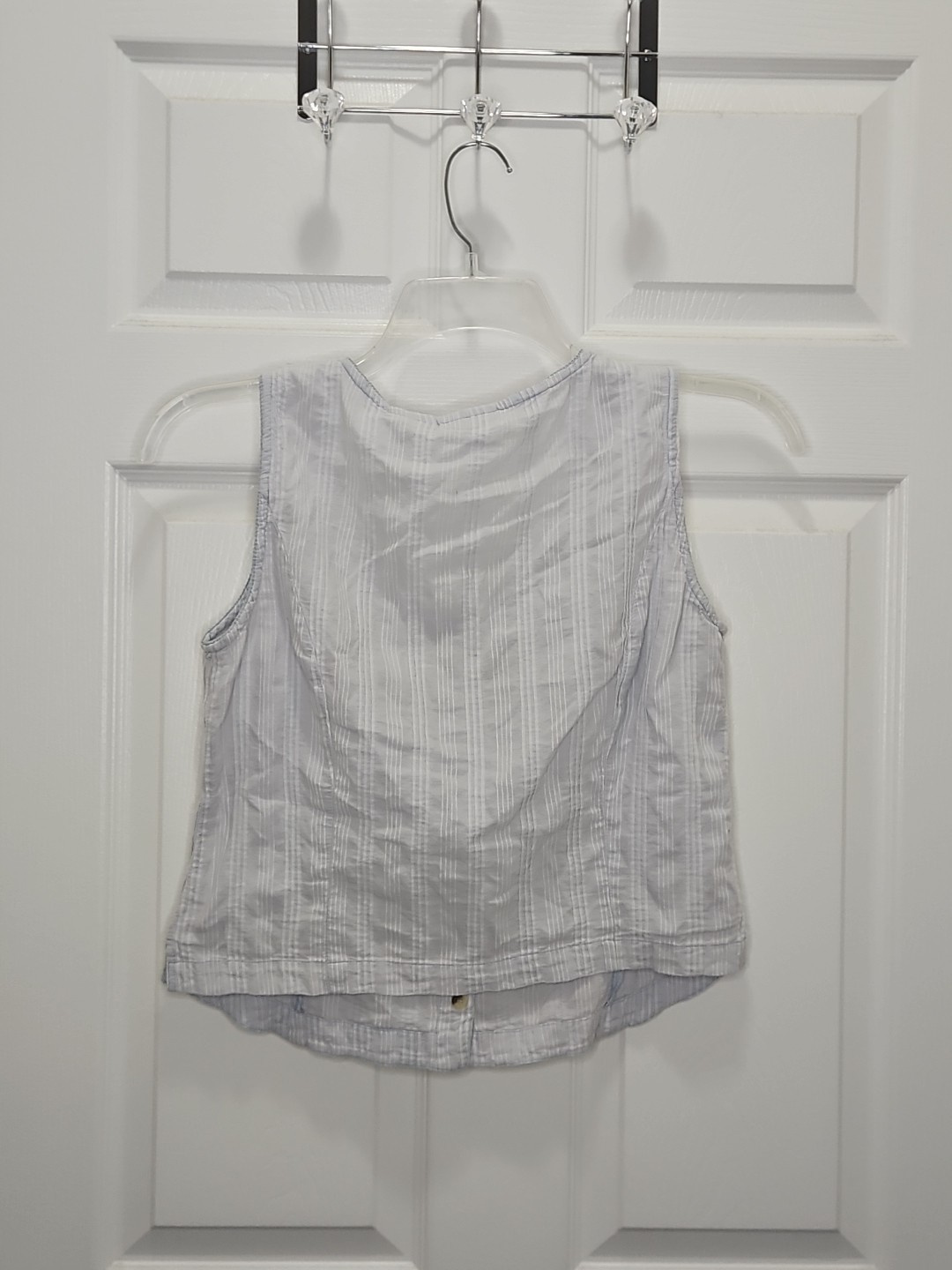 Vintage 90s White Stag Light Blue Pintuck Tank Top Sz M Cottagecore Prairie Boho
