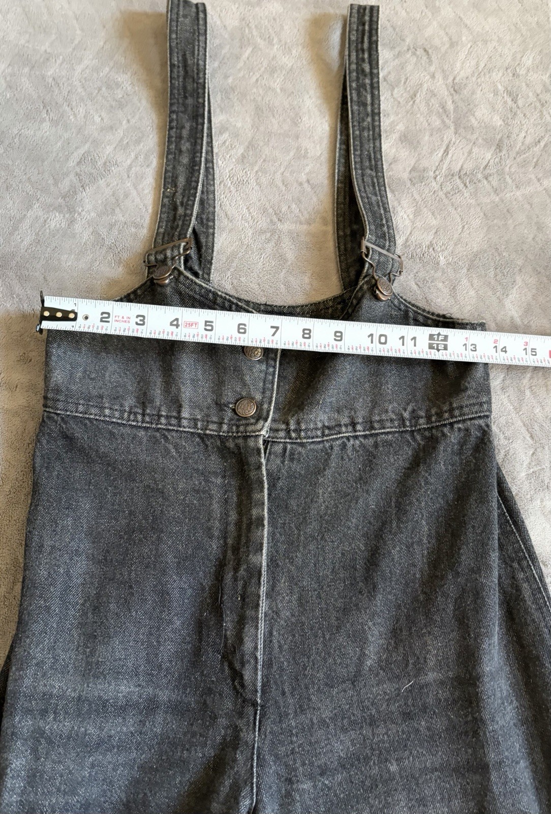 Vtg Fredericks 80’s Denim Suspender Overall Women’s High Waist Jeans Black 11/12