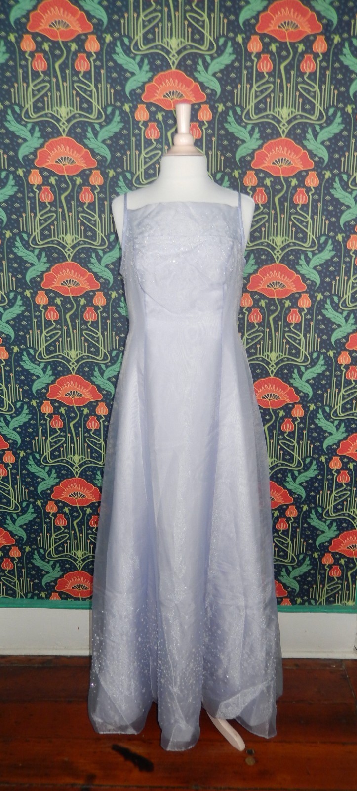 Vintage 90’s Y2K Light Purple Prom Ballgown Beaded Hoco Fairycore Gown Dress