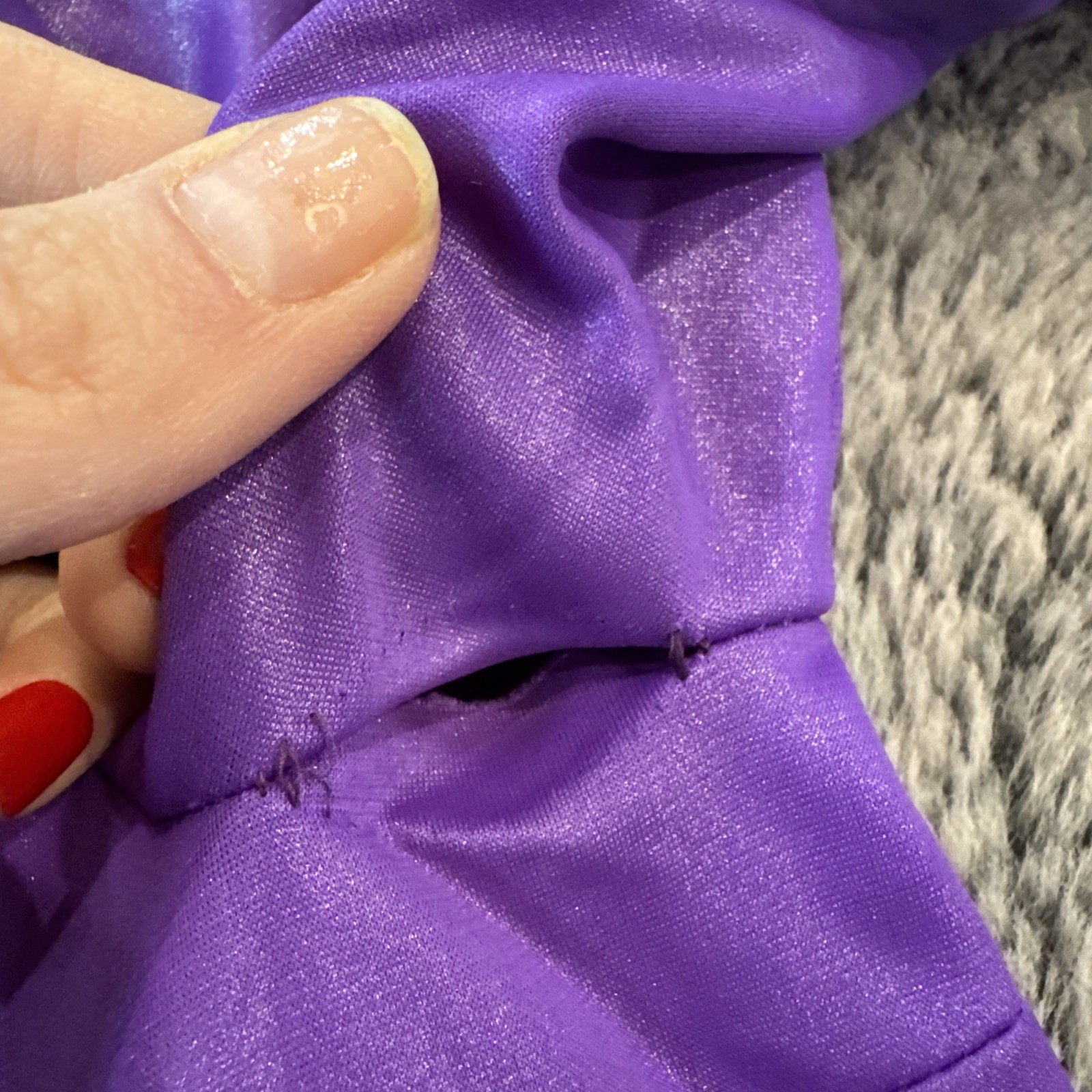 Eve Le Coq Vintage Disco Pantsuit Jumpsuit Shiny Purple Wide Leg 60s 70s UNIQUE