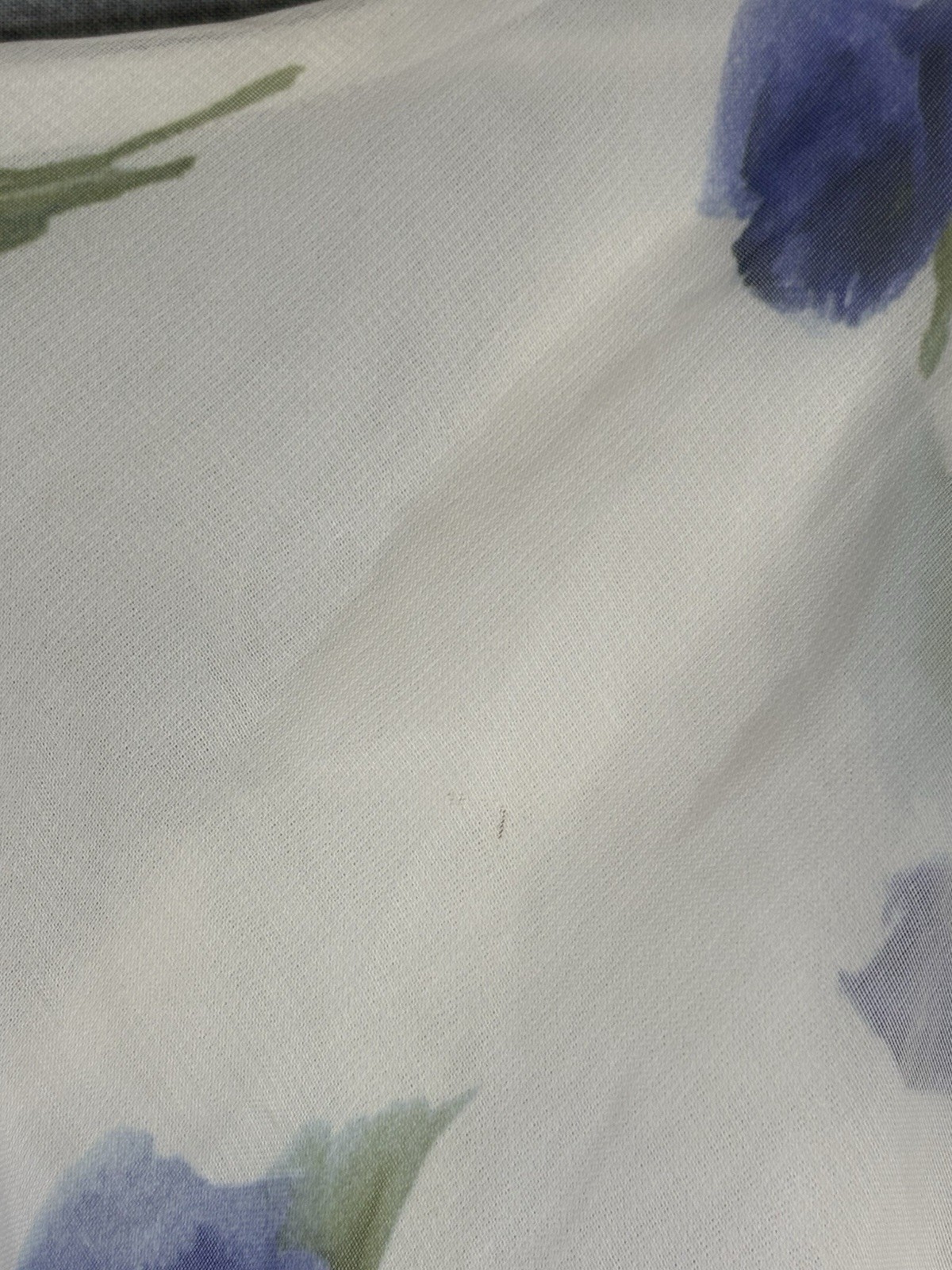 Vintage 90s Alyn Paige Floral Chiffon Dress USA Blue White Size 9/10