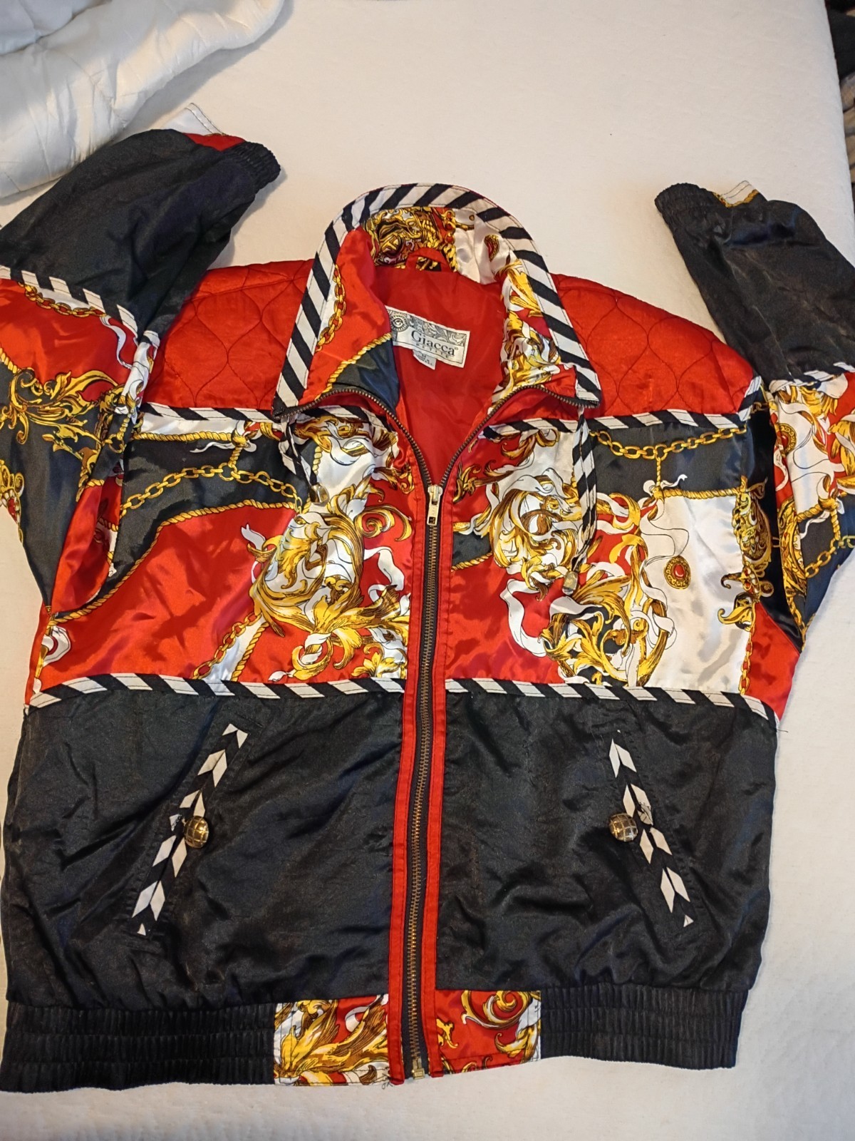 Giacca Vintage Red and Gold Jacket~Unisex