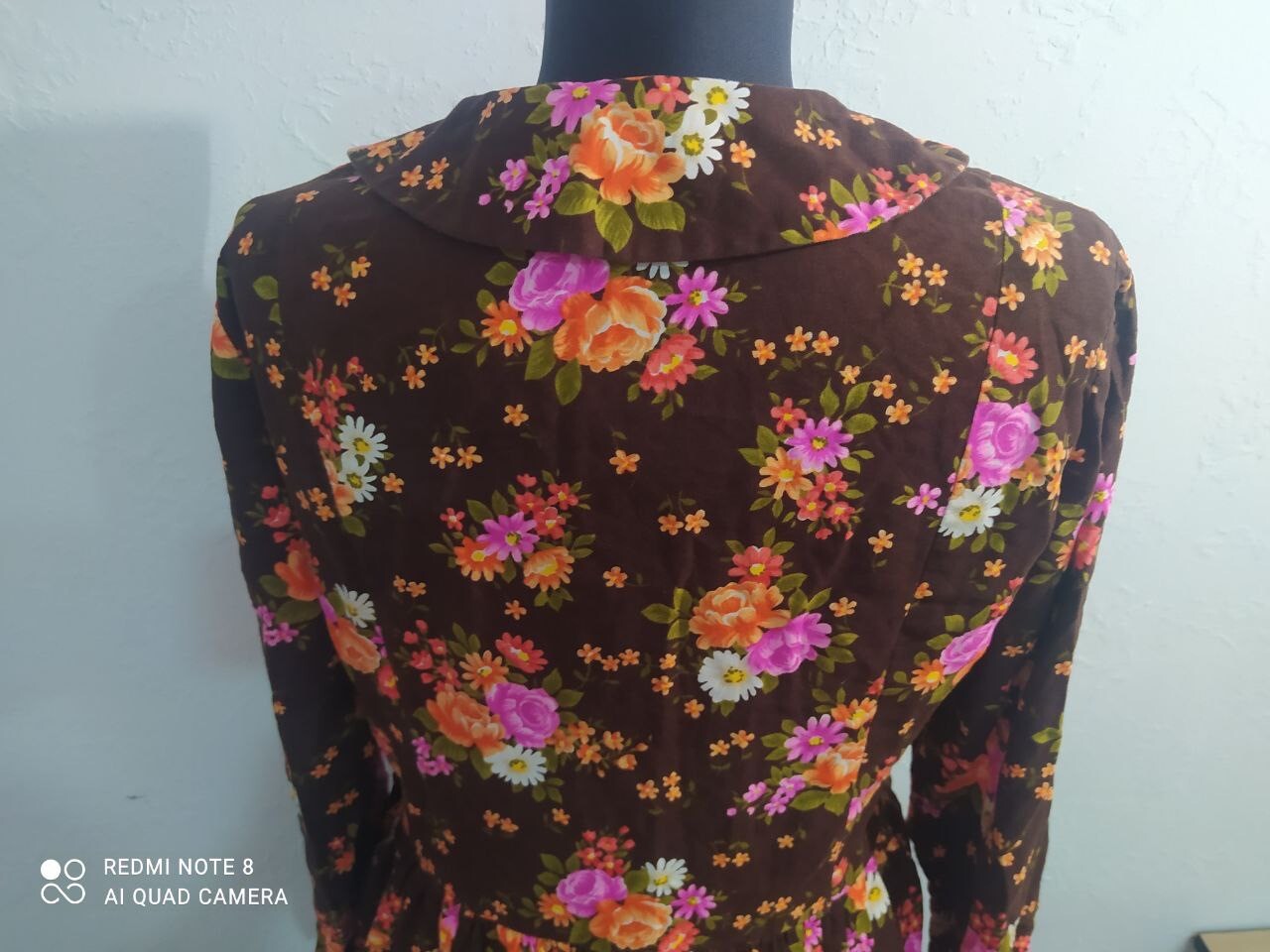 Vintage Women’s Dress Retro Midi Floral Handmade Unbranded, UK 12, US 10