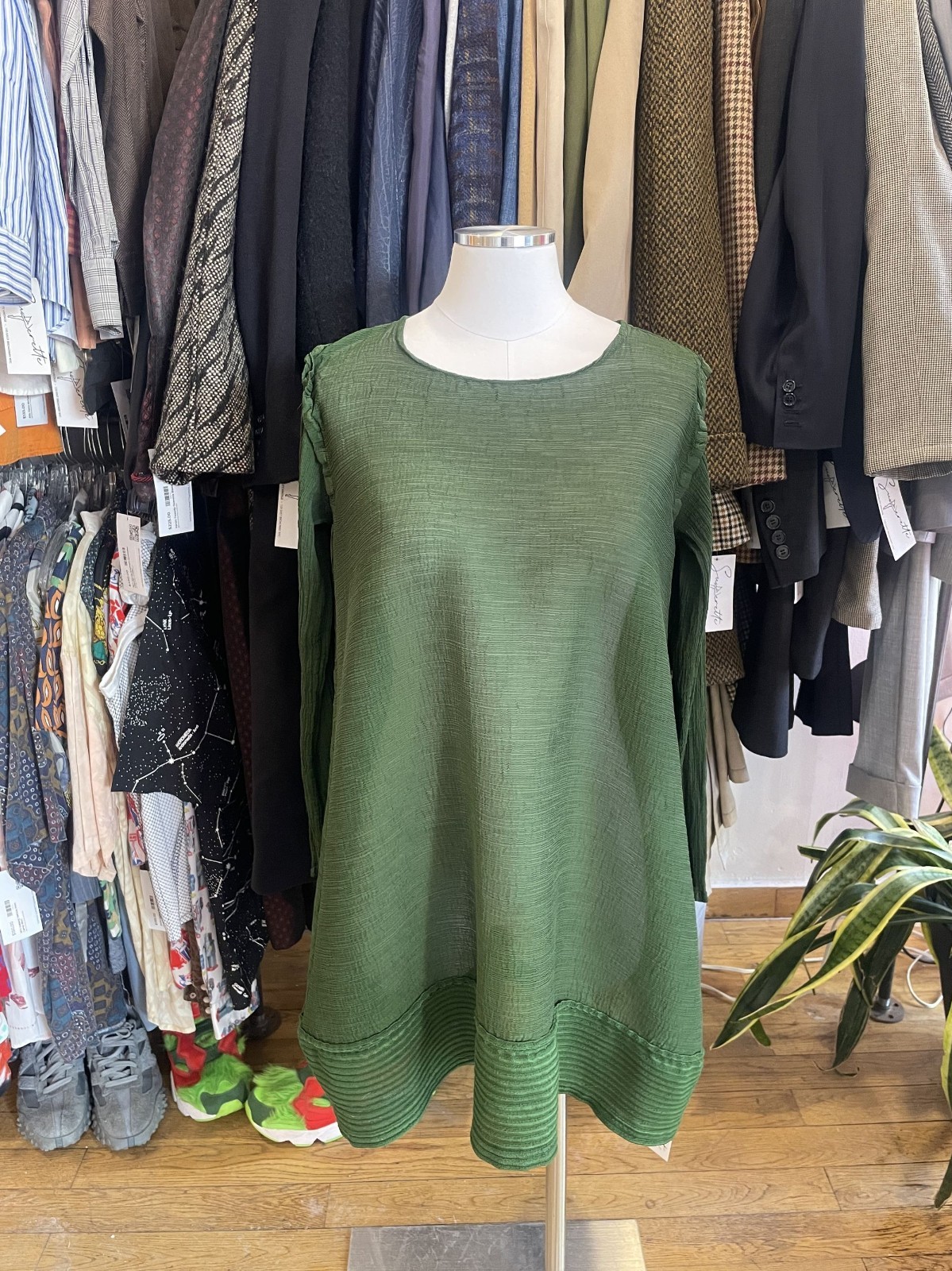 Vintage Issey Miyake Cauliflower Emerald Tunic— Medium