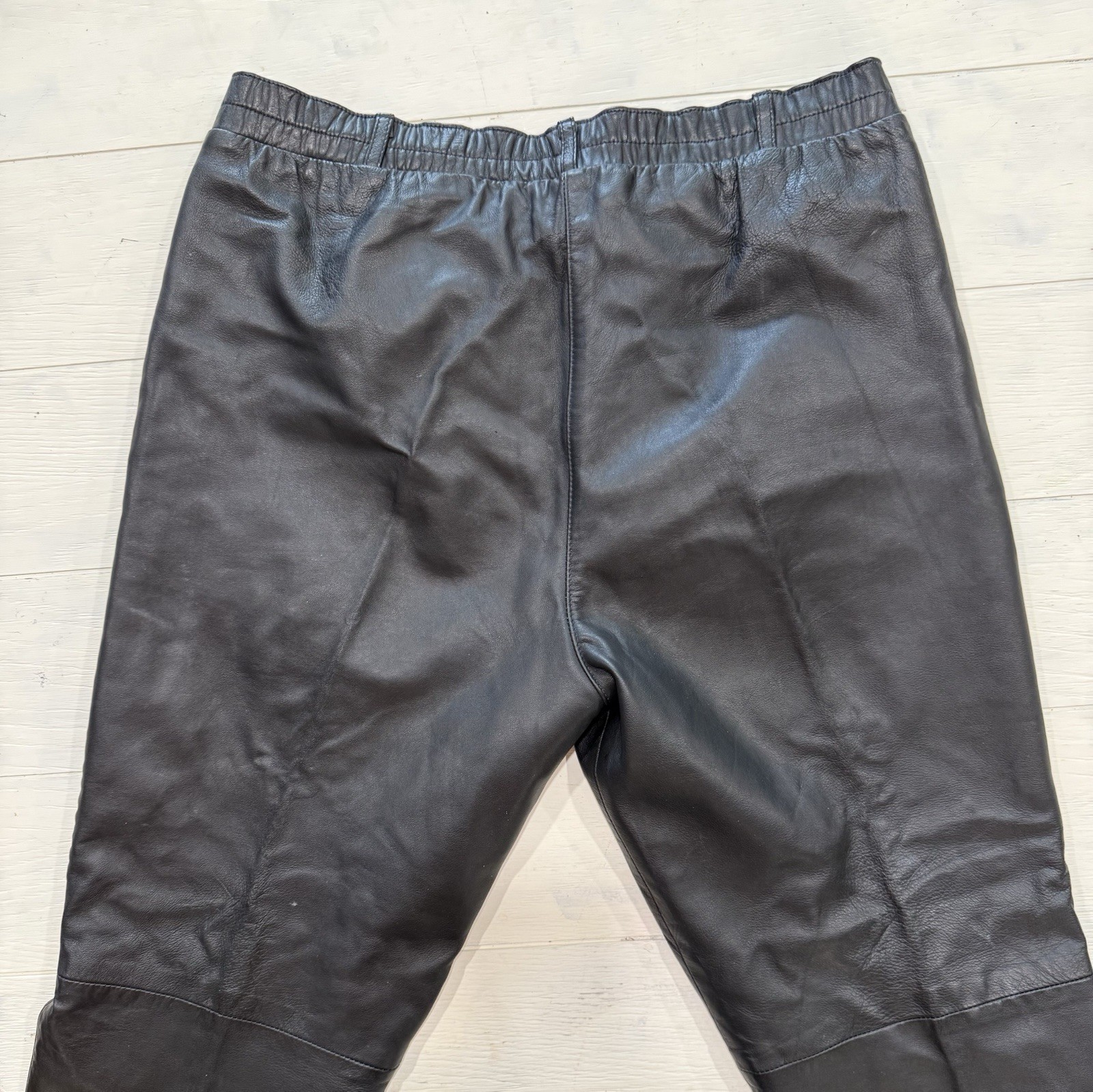 Vintage 80’s Kezia Black Leather Pants Women’s Size 12 Pleated High Waist
