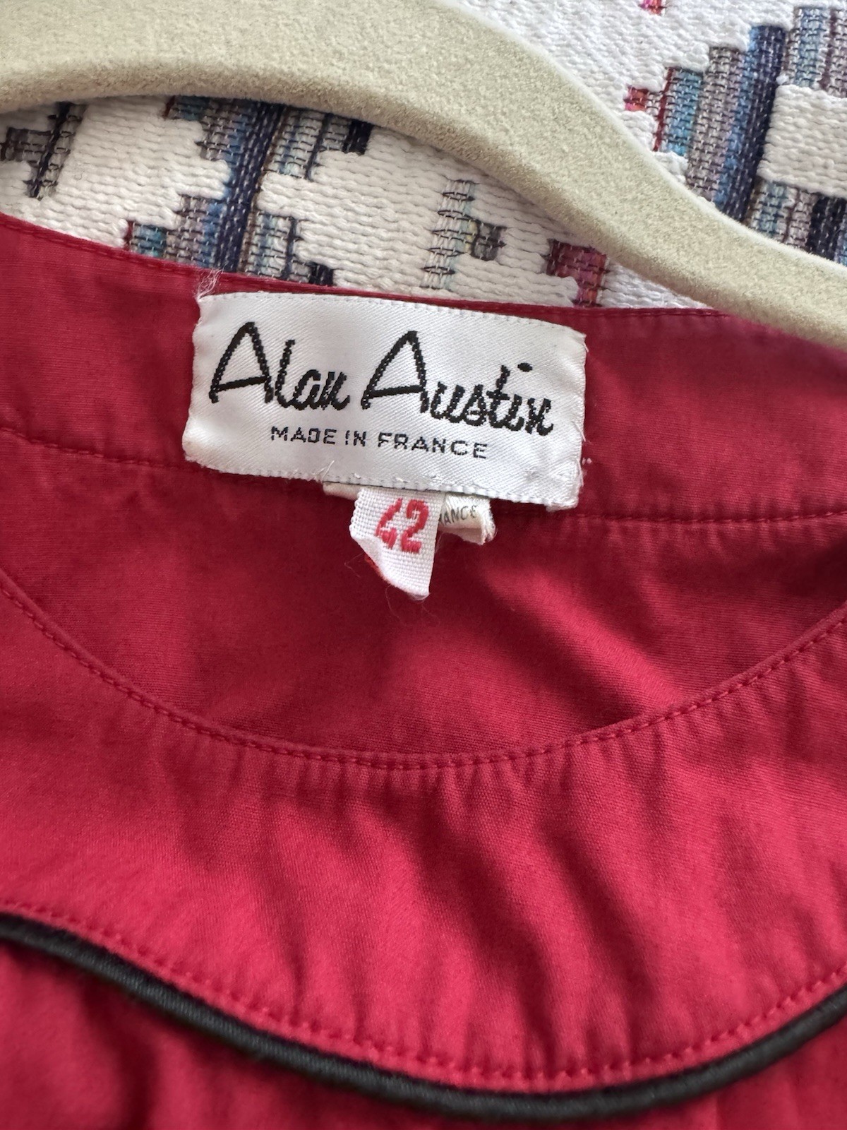 VTG 60’s/70’s Alan Austin France Red Womens Day Dress, Logo