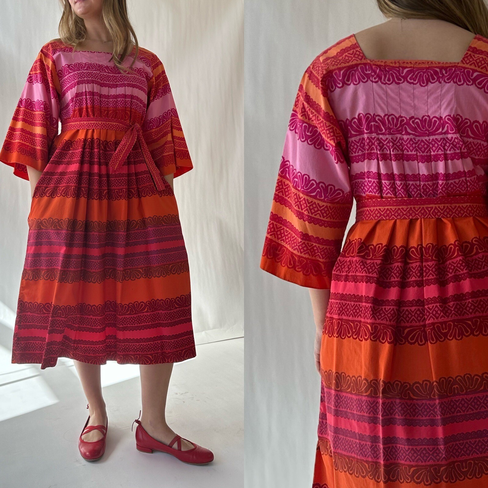 Vintage Marimekko Design Research Stores Kaspaikka Print Dress XS/S