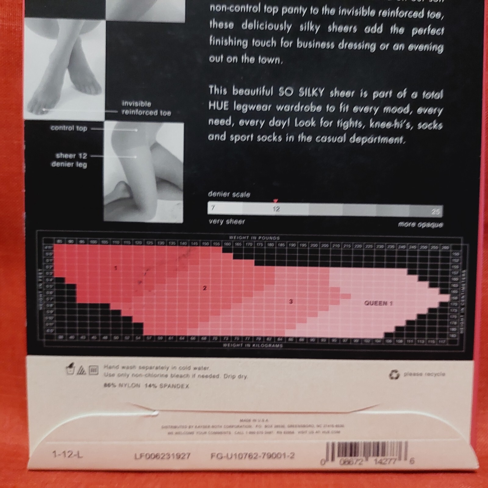 Vintage Pantyhose HUE So Silky Sheer Invisible Reinforced Toe Black Size 2 BONT1