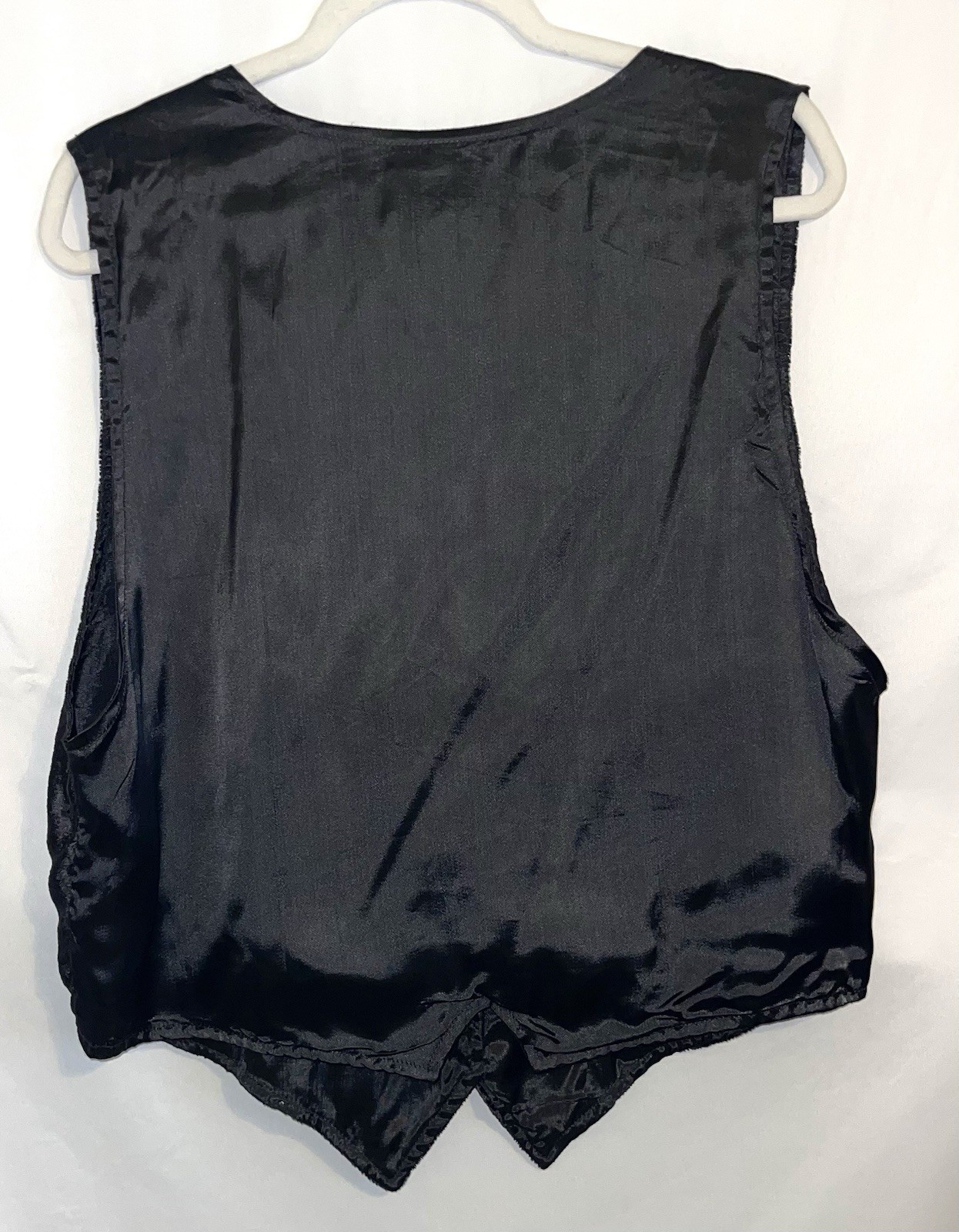 The Icing Vintage Vest Rayon Velvet Look Embroidered Black Copper Gold Women’s L