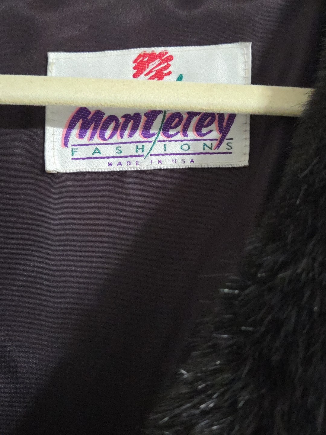 Vtg Woman’s Faux Fur Monterey Fashions Black Coat Made In USA Size 20WP