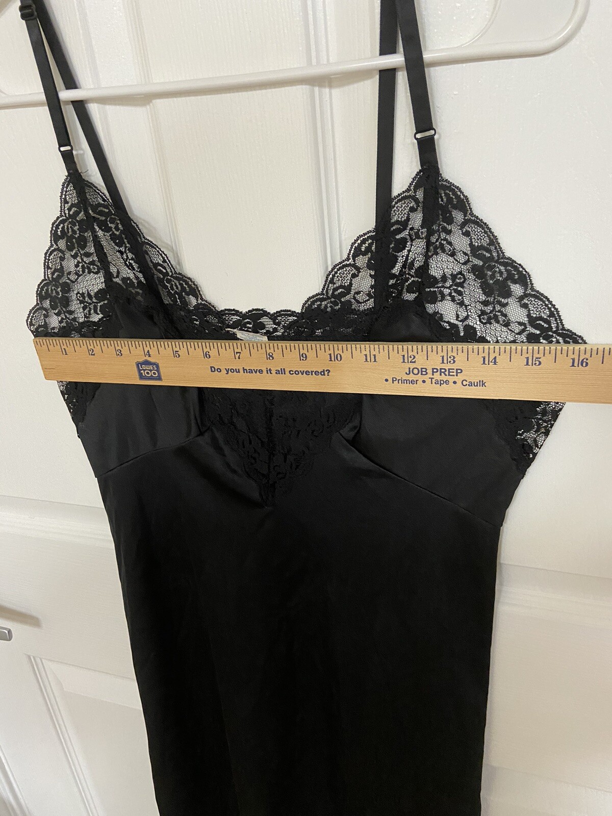 DAWN to DUSK BLACK SIZE 34 FULL SLIP STYLE 1875 Lacey Sexy Vintage