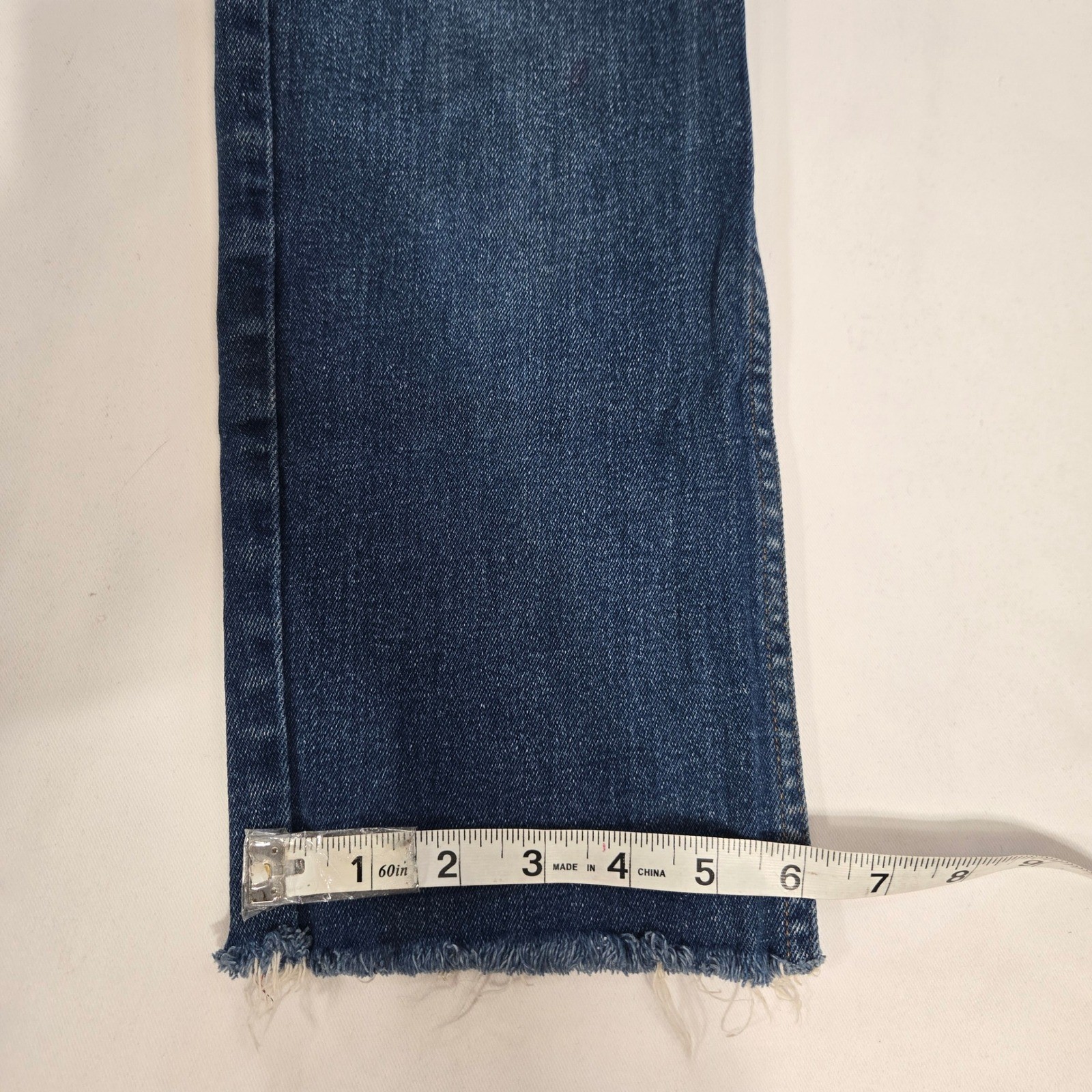 1980s Vintage Dee Cee High Waist Jeans Frayed Hem Straight Leg Denim Retro 00