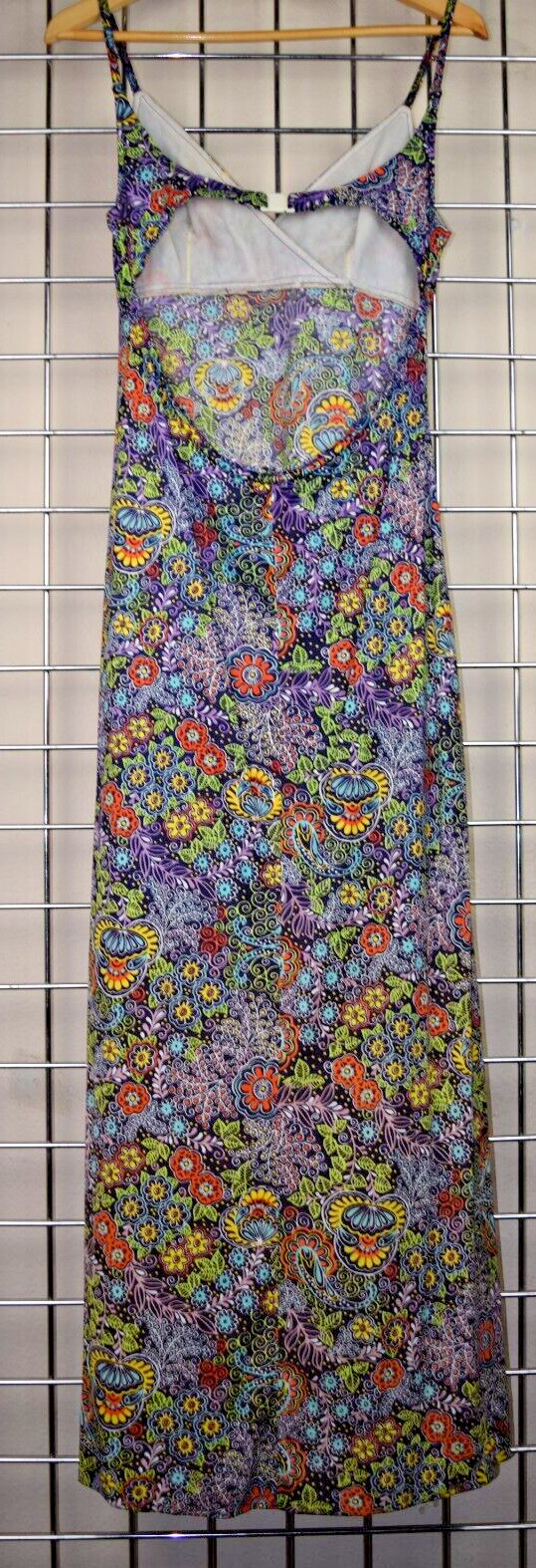 VTG Pool Dress Size S/M 70s Psychedelic Blue Purple Orange Flower Power Stretch