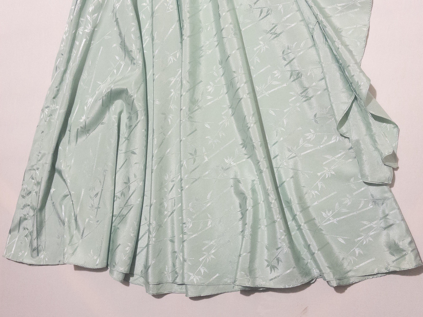 1950’s Handmade Mint Pale Blue Seafoam Green Flare Ruffle Day Dress