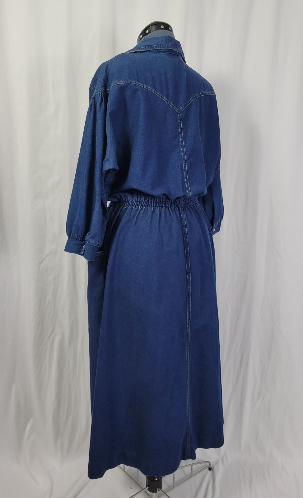 Vintage Kay Brandon for H & A Denim Shirt Dress w Elastic Waist Size M/L?
