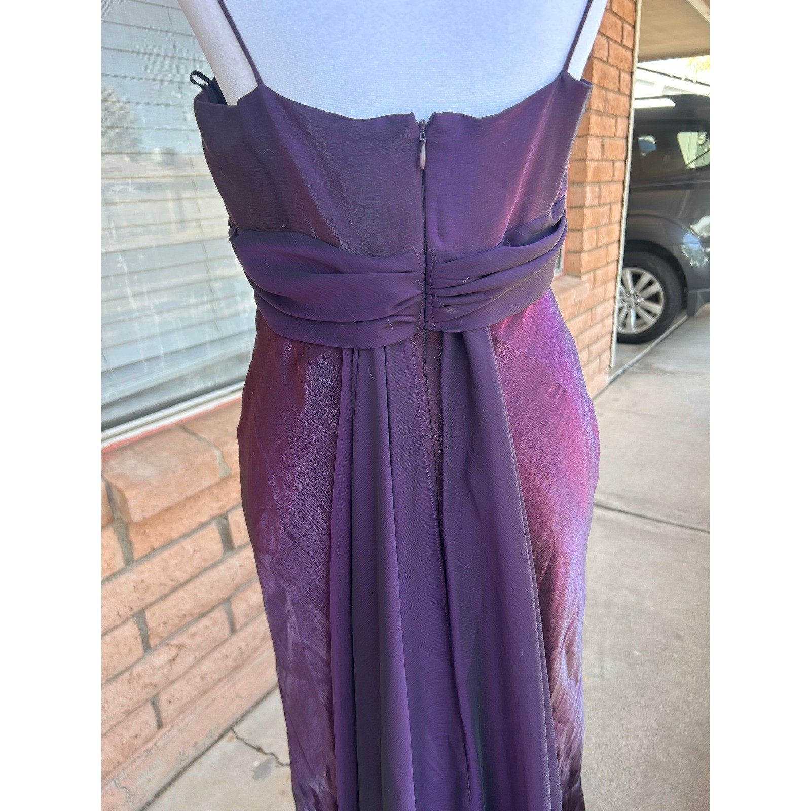 Dave & Johnny Vintage Iridescent Purple Gown 90s Dress Sz 7-8 Maxi Whimsigoth