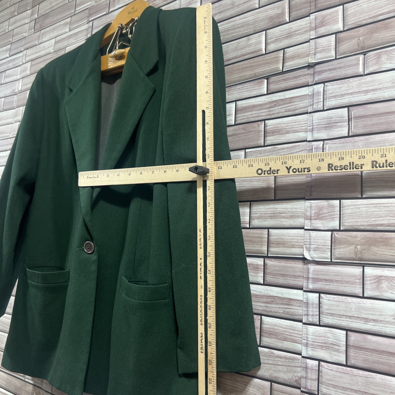Wardrobe Maker 100% wool womens green jacket blazer pleated skirt 80s Vintage