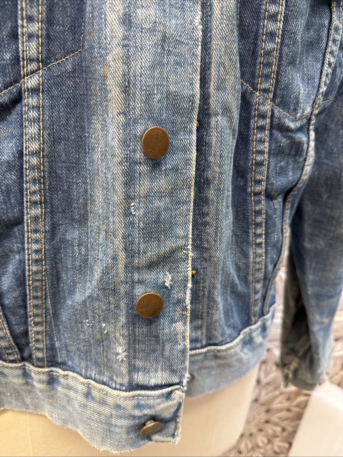 1970s VTG Wrangler No Faults Denim Jacket Womens Medium Uncertain