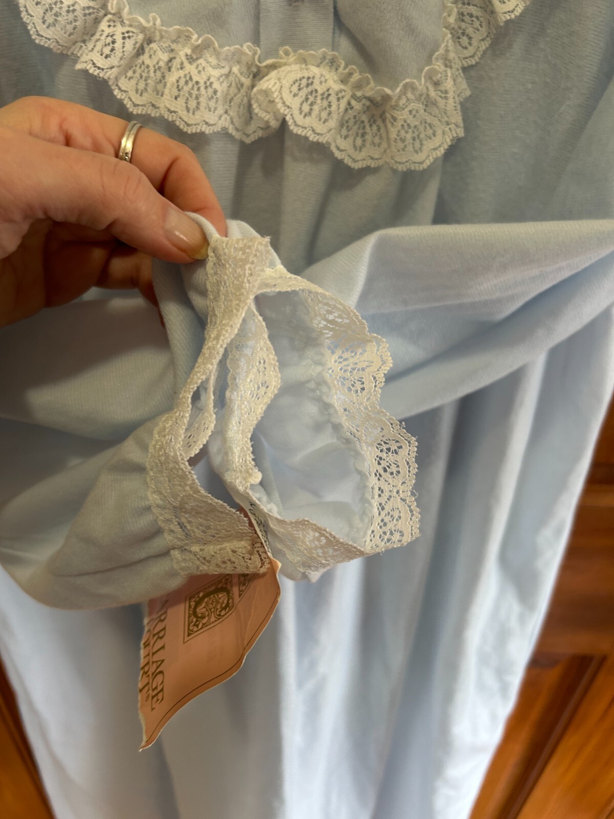 vintage Sears Carriage Court long nightgown blue size M w/ tag