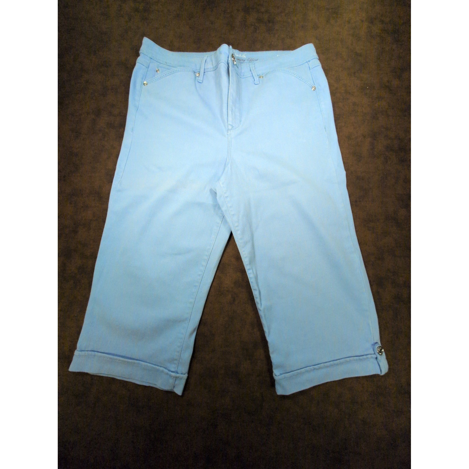 Gloria Vanderbilt Periwinkle Blue Slimming Effect Skimmer Capri Pants Womens 10