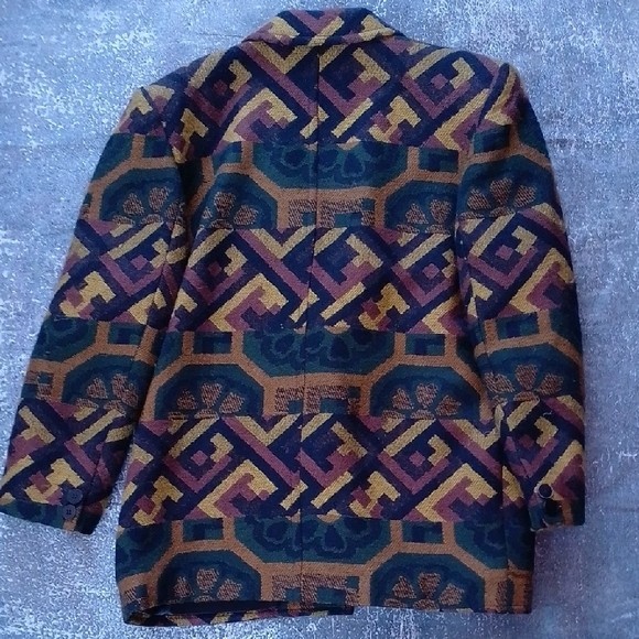VINTAGe 80/90s WOOL Colorful Geometric Patterned Blazer MR.JAX