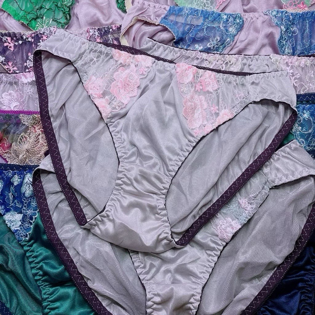 6 pcs Victoria Size 7 Panties Bikini Nylon Briefs Lace Slippery Hi-cut Low Waist