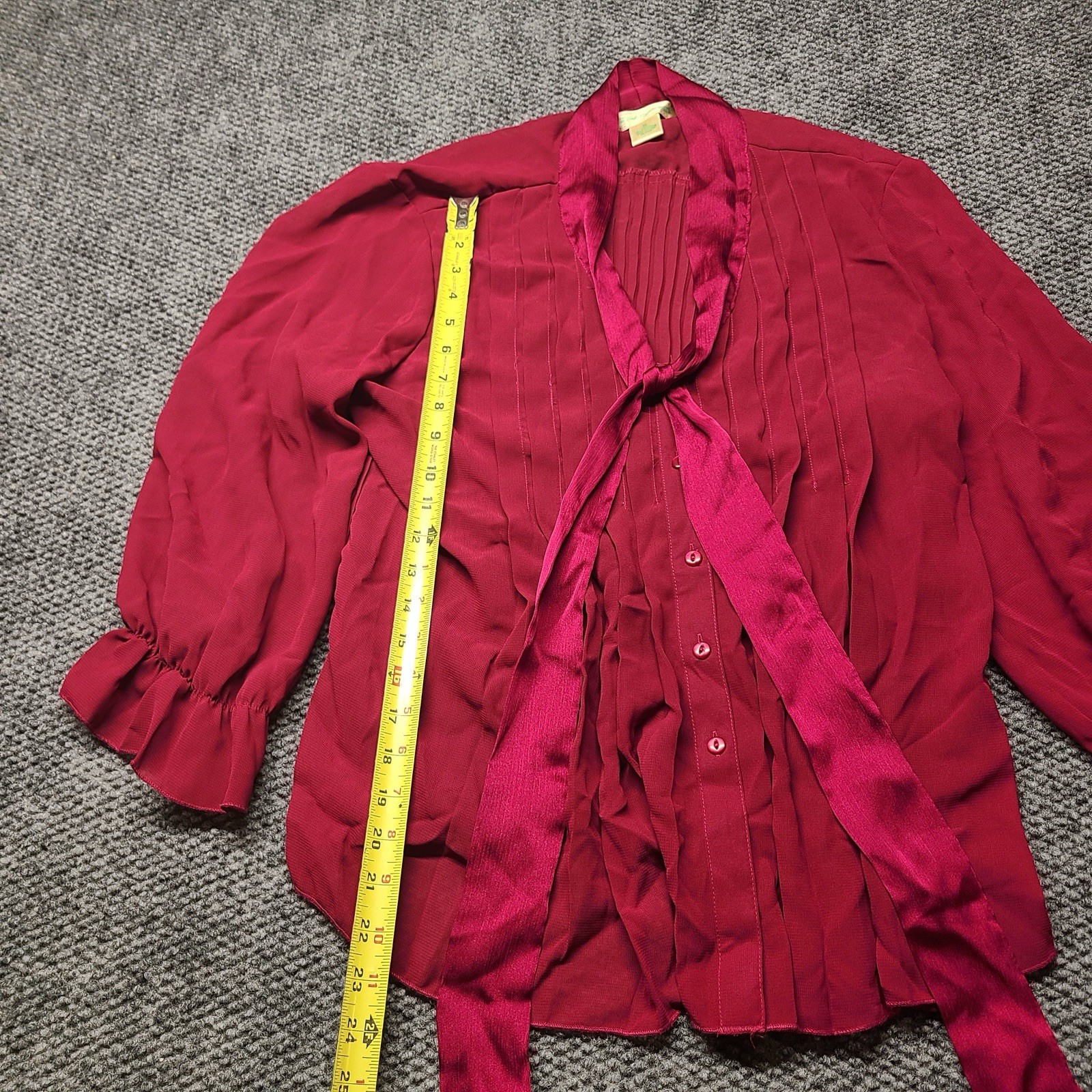 VTG New York City Design Co. Pink Silk Shirt Button Up Blouse Long Sleeve Sz XL
