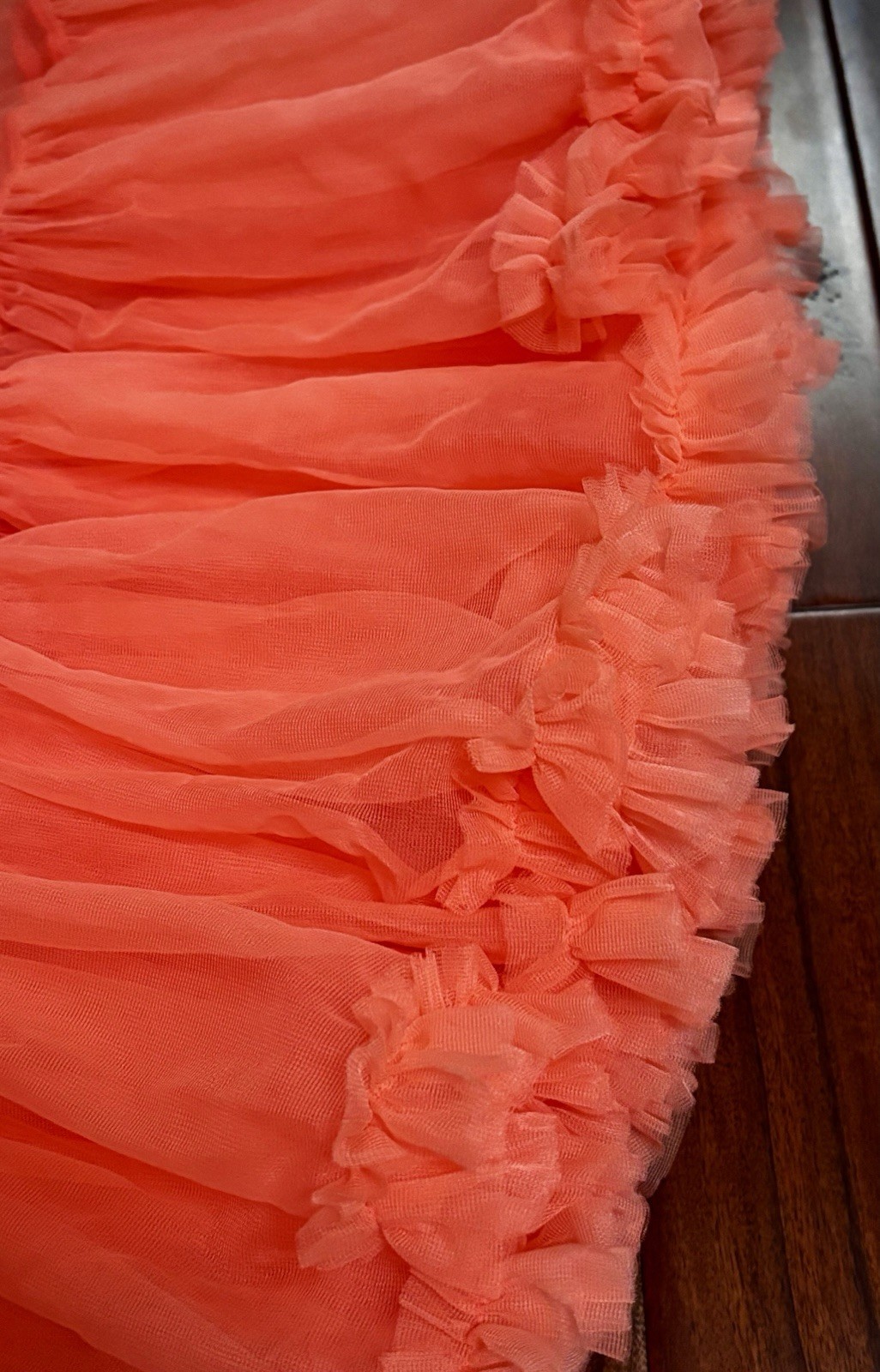 UNIQUE VINTAGE +PANTONE Rockabilly 50s-Style Orange Ruffled Petticoat Crinoline